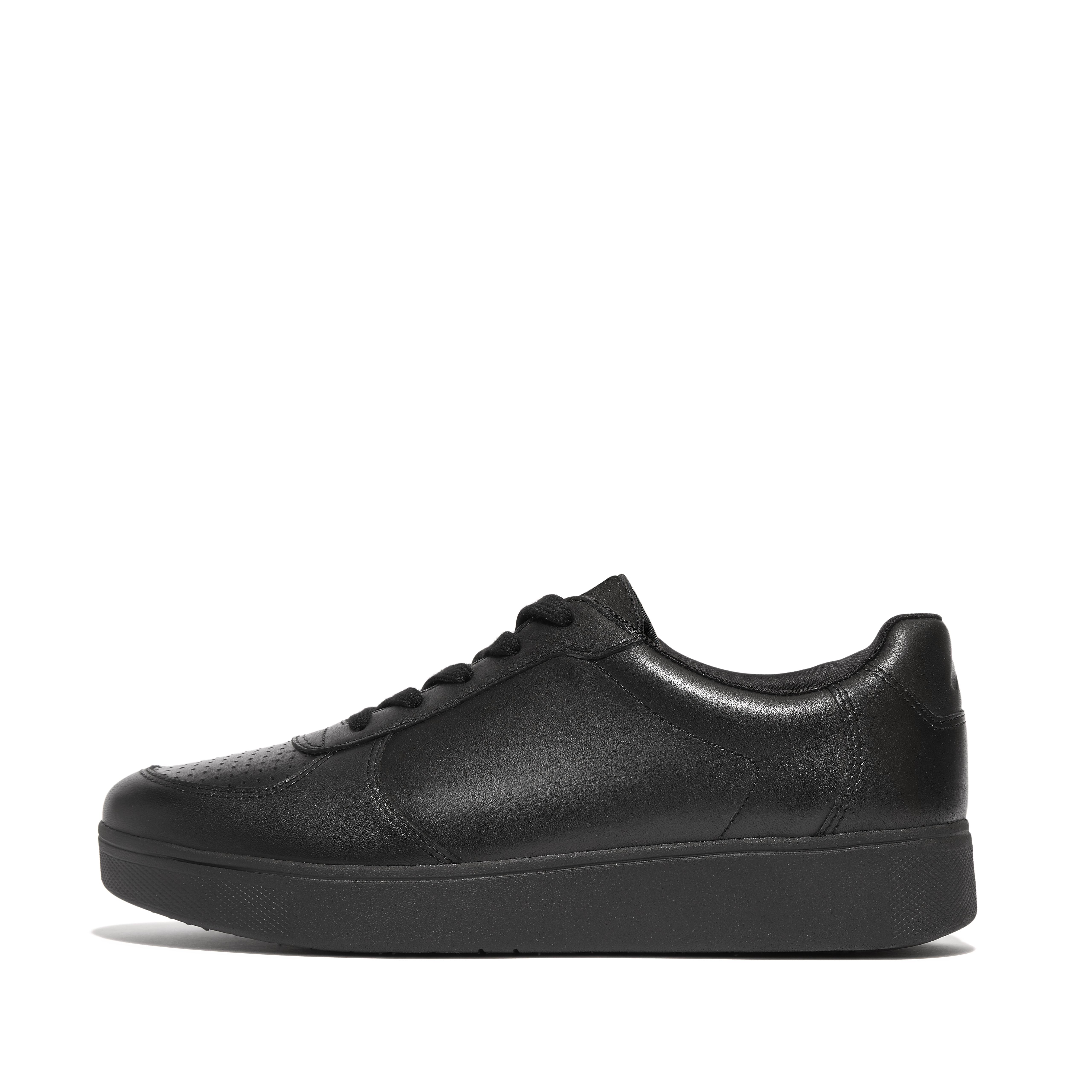 Fitflop Perf Leather Panel Sneakers,All Black