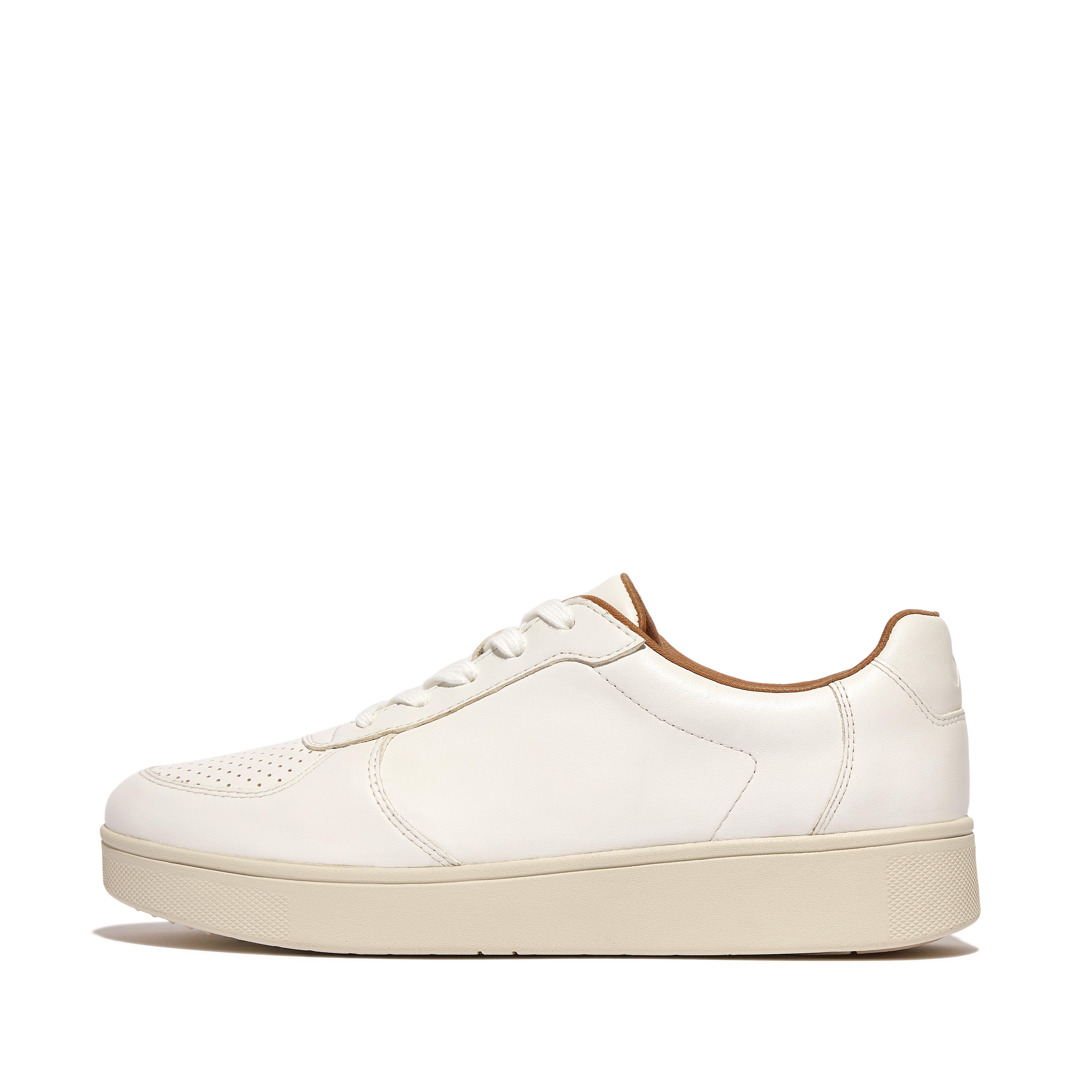 Fitflop Perf Leather Panel Sneakers,Urban White