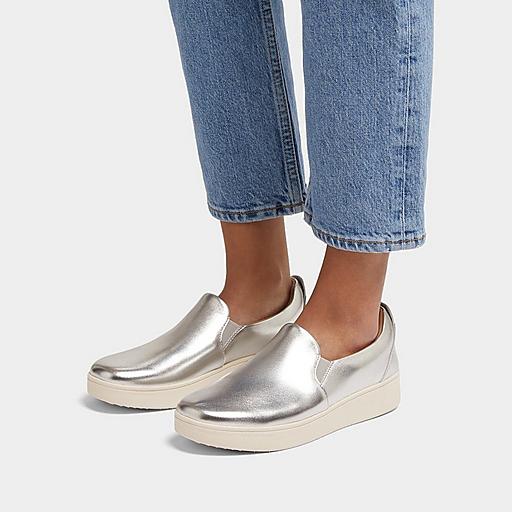 Silver cheap slip ons