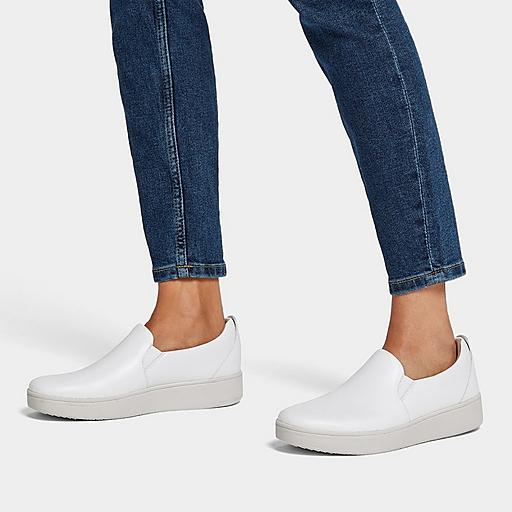 White slip best sale on trainers leather