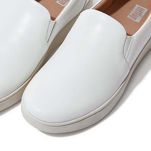 White leather slip on on sale trainers