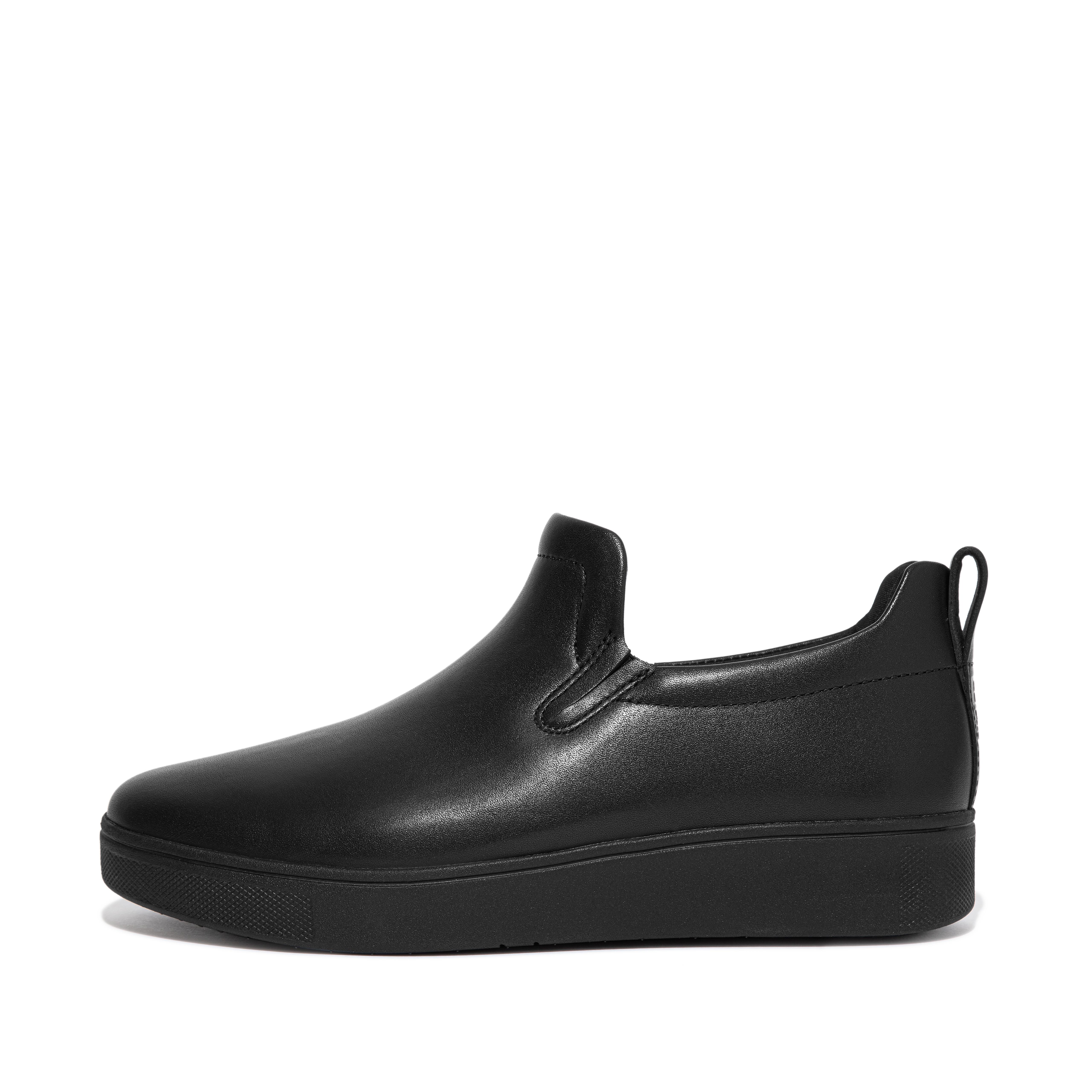핏플랍 스니커즈 FitFlop RALLY Leather Skate Sneakers,All Black
