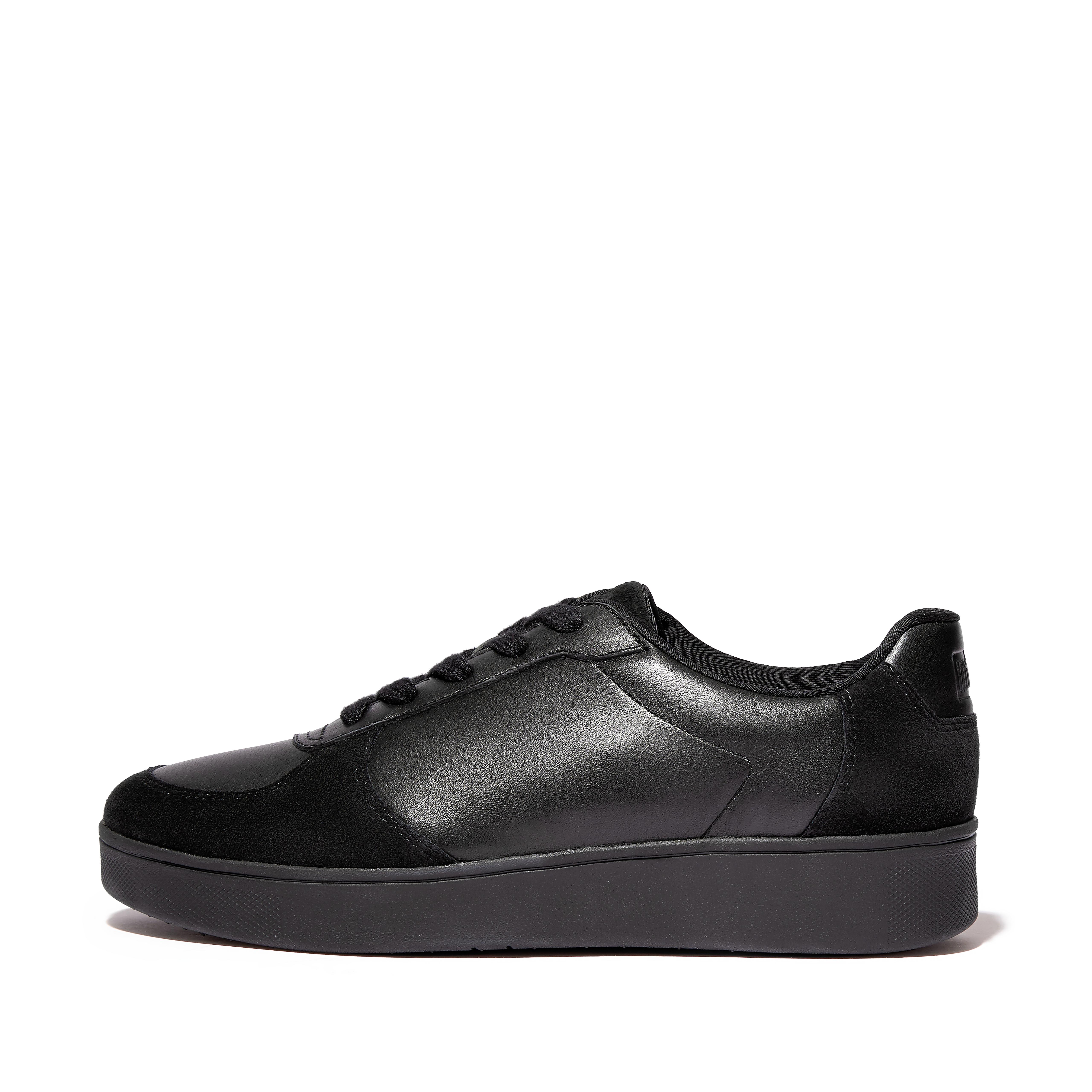 Fitflop Leather/Suede Panel Sneakers,All Black