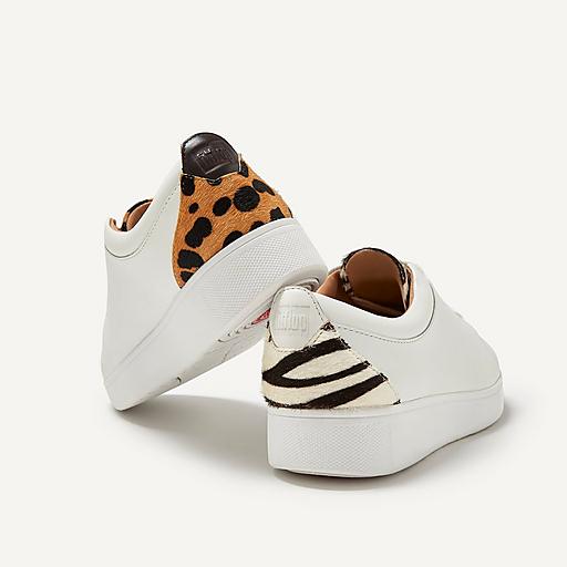 Rally Leopard Back Leather Sneakers | FitFlop US