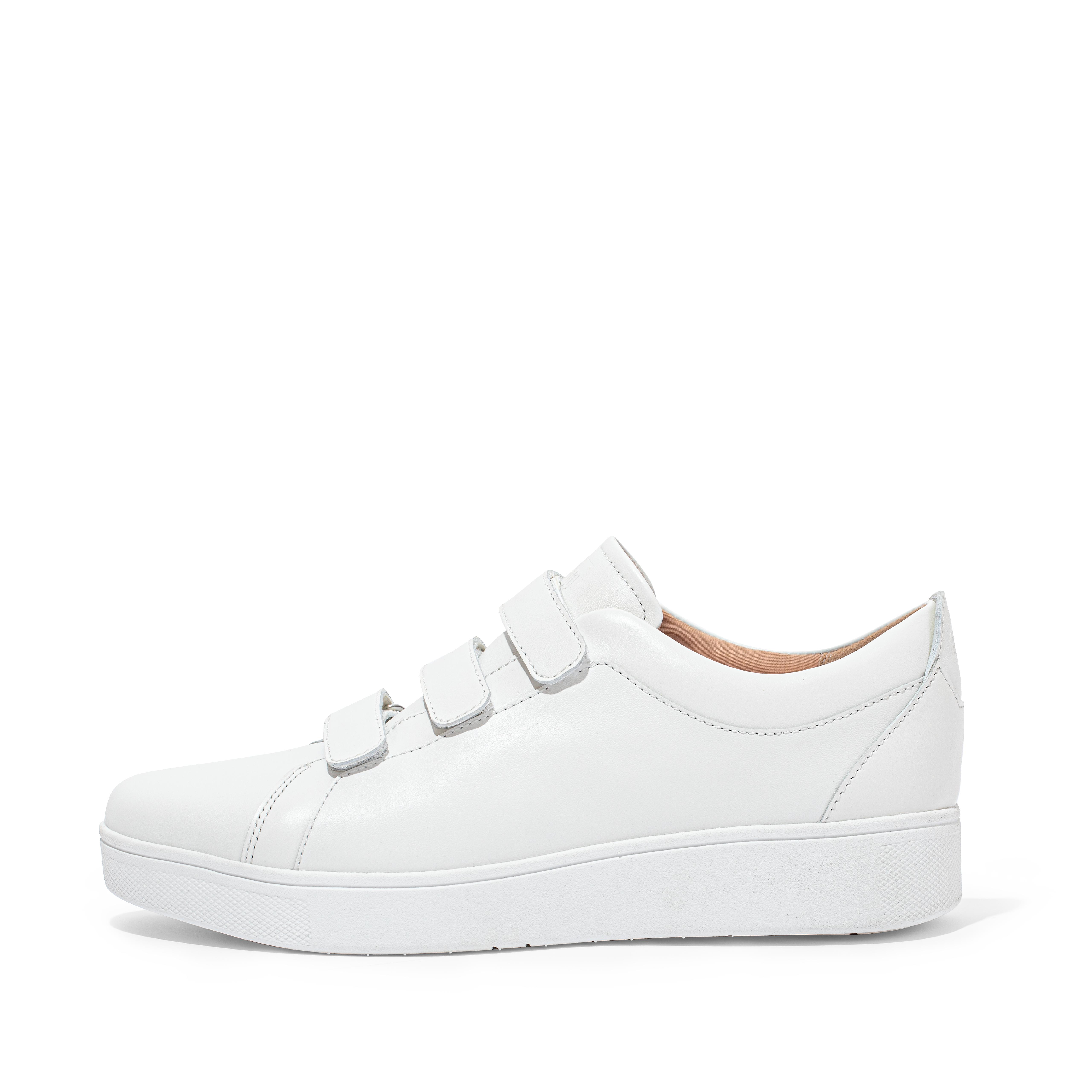핏플랍 FitFlop RALLY Strap Leather Sneakers,Urban White
