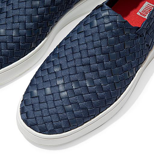 NEW FitFlop Rally-X Men’s size 10 Duo-Weave slip on shoes Navy Sneakers NWOB Men main image 2