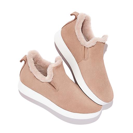 Womens suede clearance slip ons