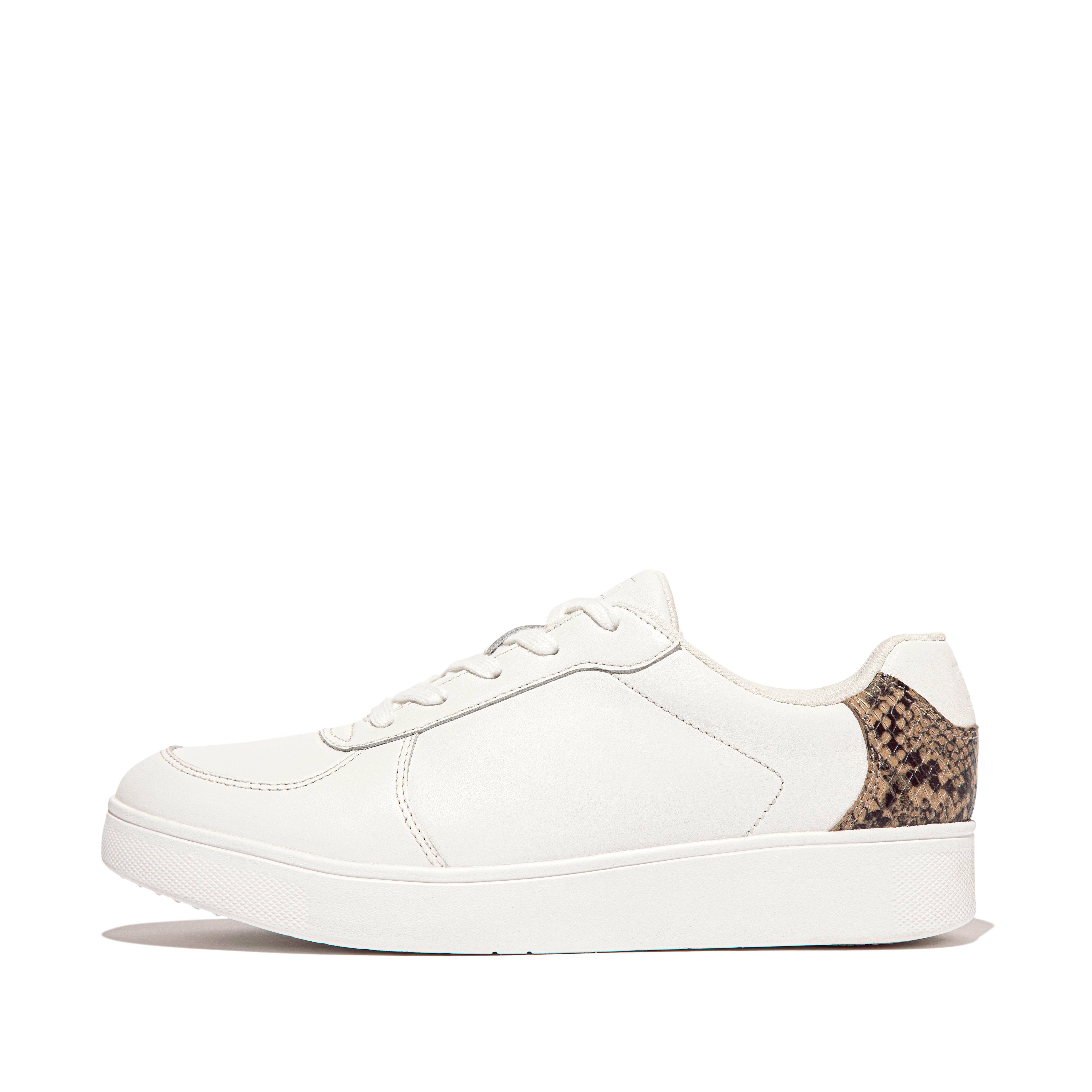 Women RALLY Snakeprint-Backtab Leather Panel Trainers, Full Price