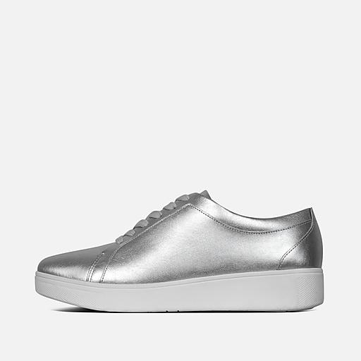 Women s RALLY Metallic Leather Court Sneakers FitFlop CA