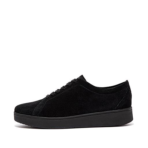 Womens black best sale suede tennis shoes