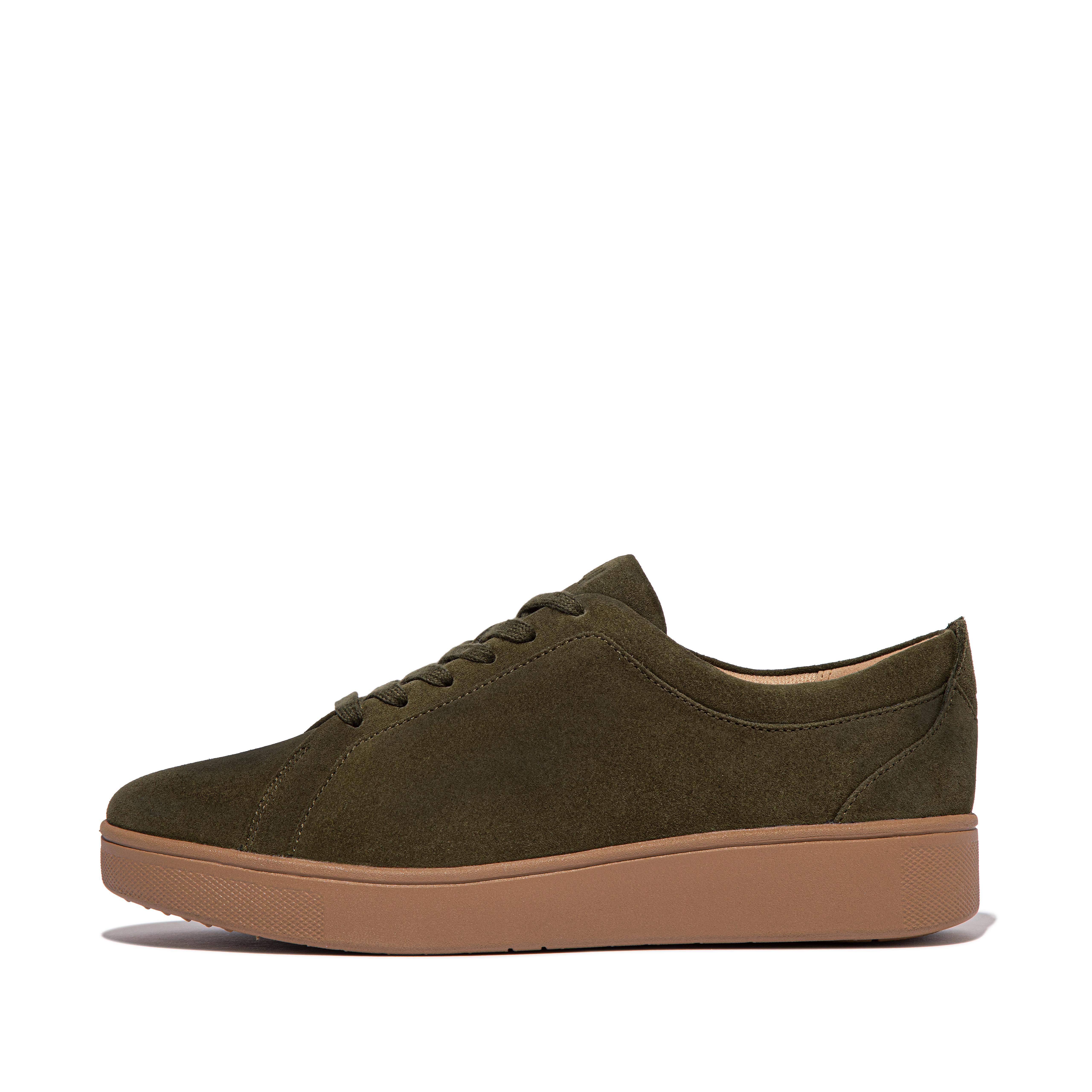 FitFlop RALLY Suede Sneakers, Outlet, Deep Olive, Size: US 5
