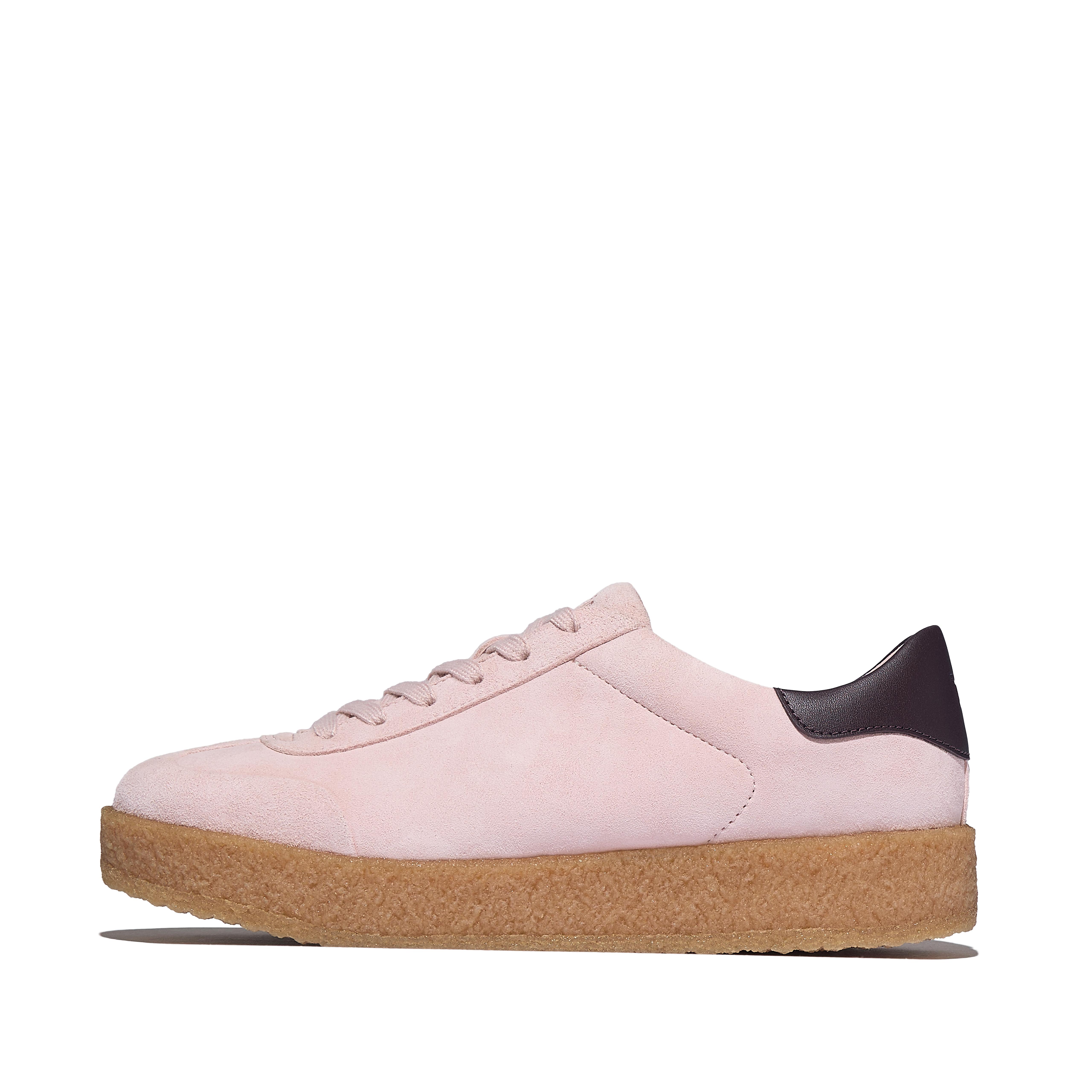 FitFlop RALLY T-Toe Suede Crepe Sneakers, Outlet, Clay Pink, Size: US 5