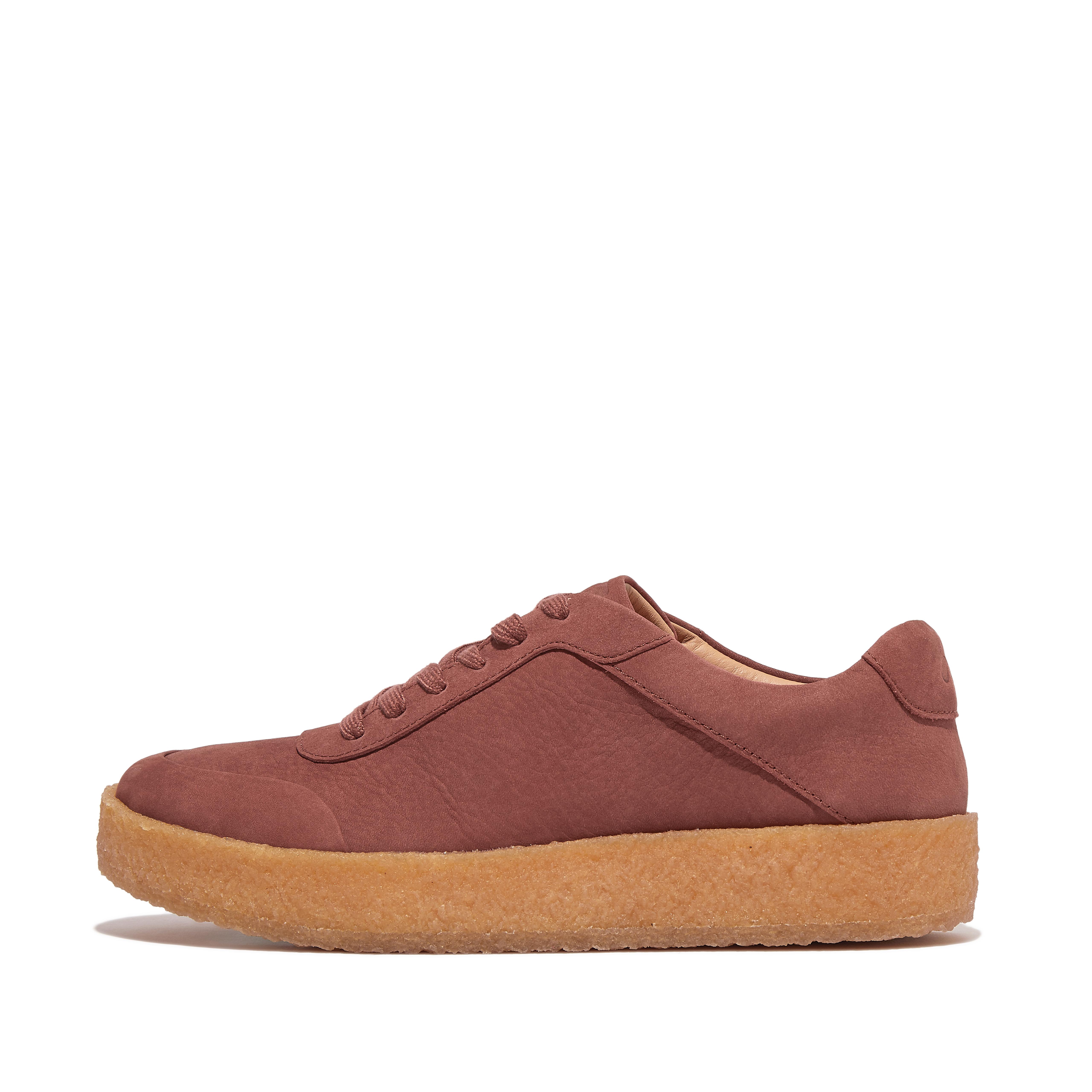 핏플랍 Fitflop Tumbled-Nubuck Crepe Sneakers,Clay Brown