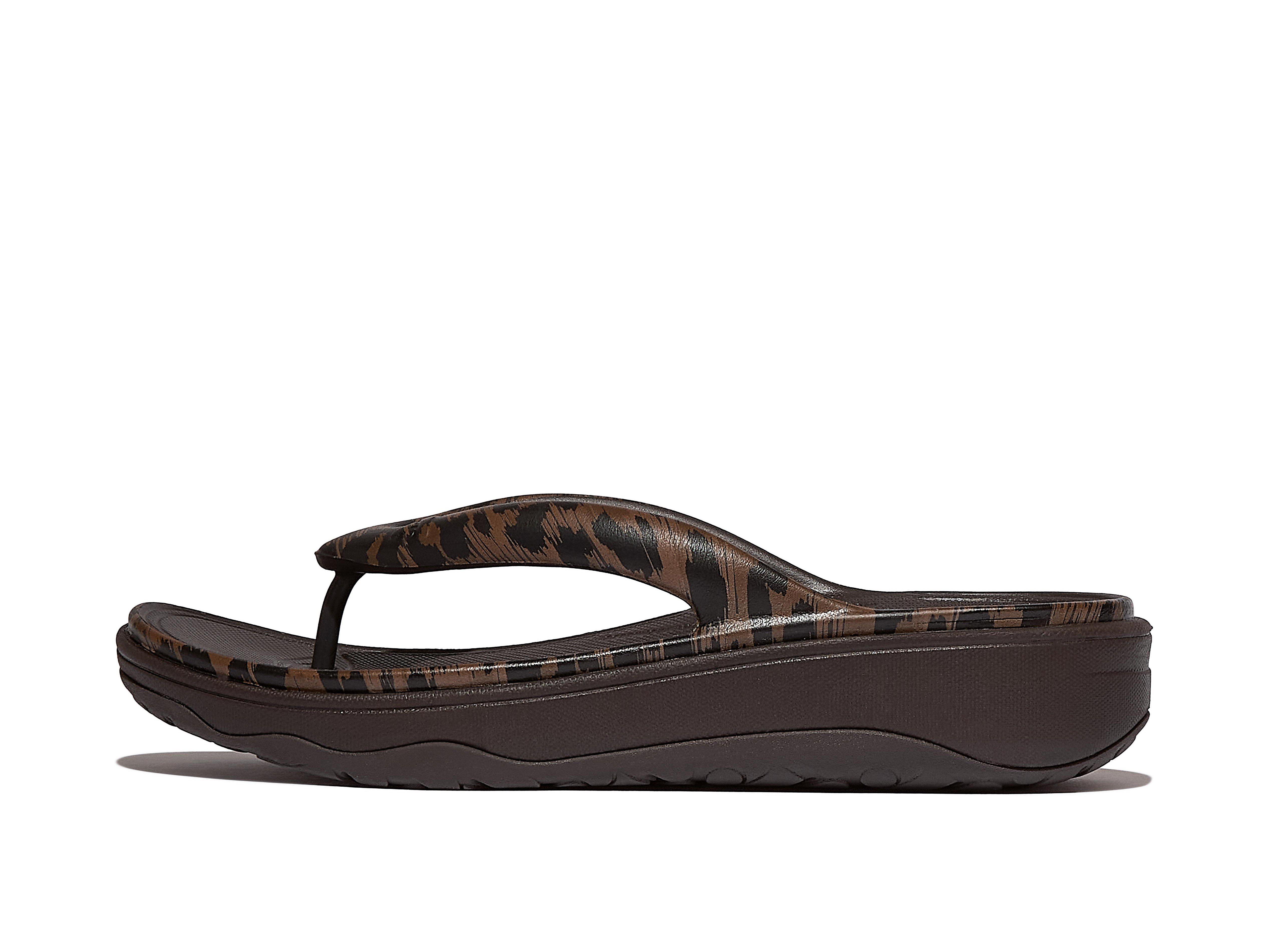 RELIEFF Leopard Recovery Toe-Post Sandals