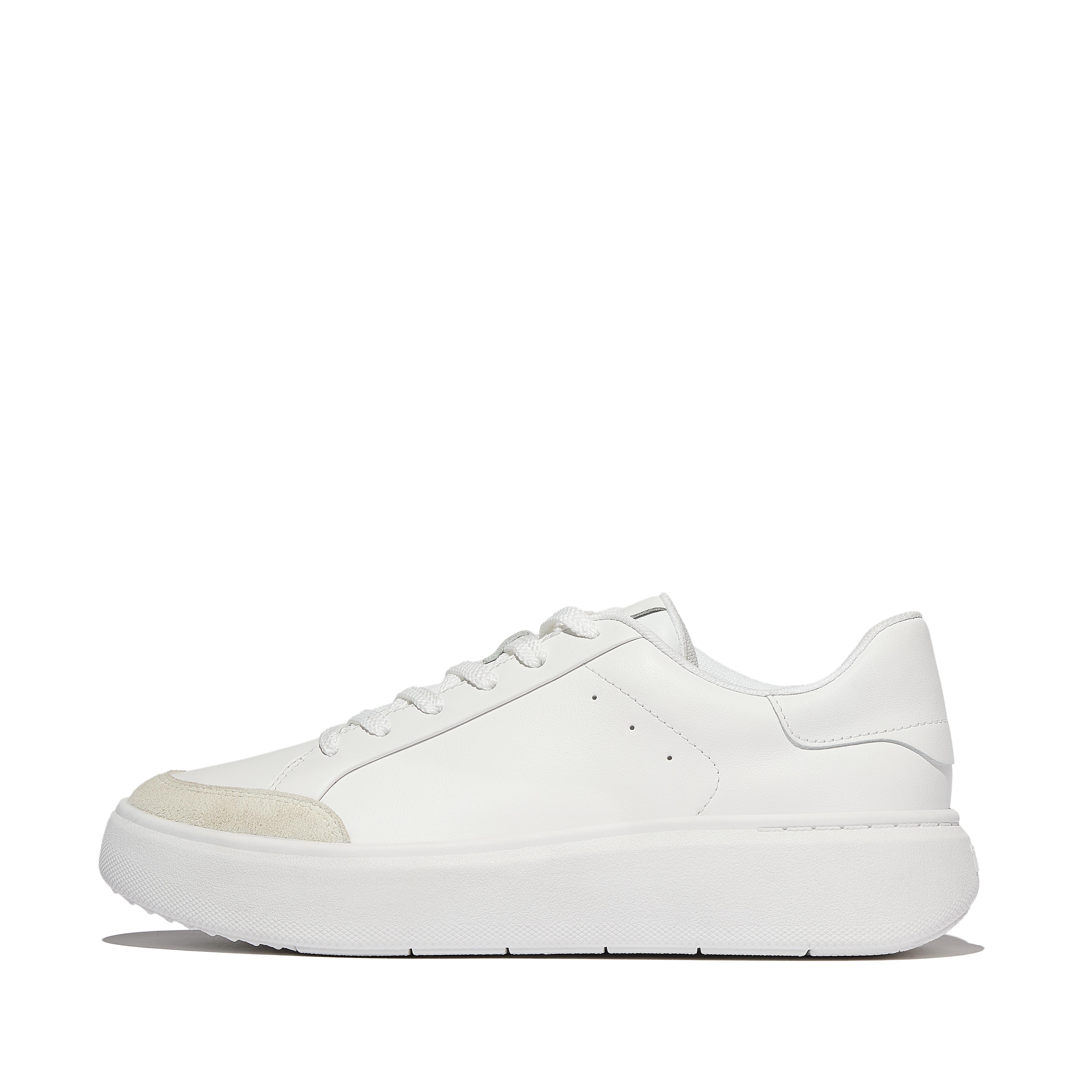 FitFlop RTG Sneakers Leather/Suede/Pu (Faux Leather), Full Price, Urban White, Size: US 8.5