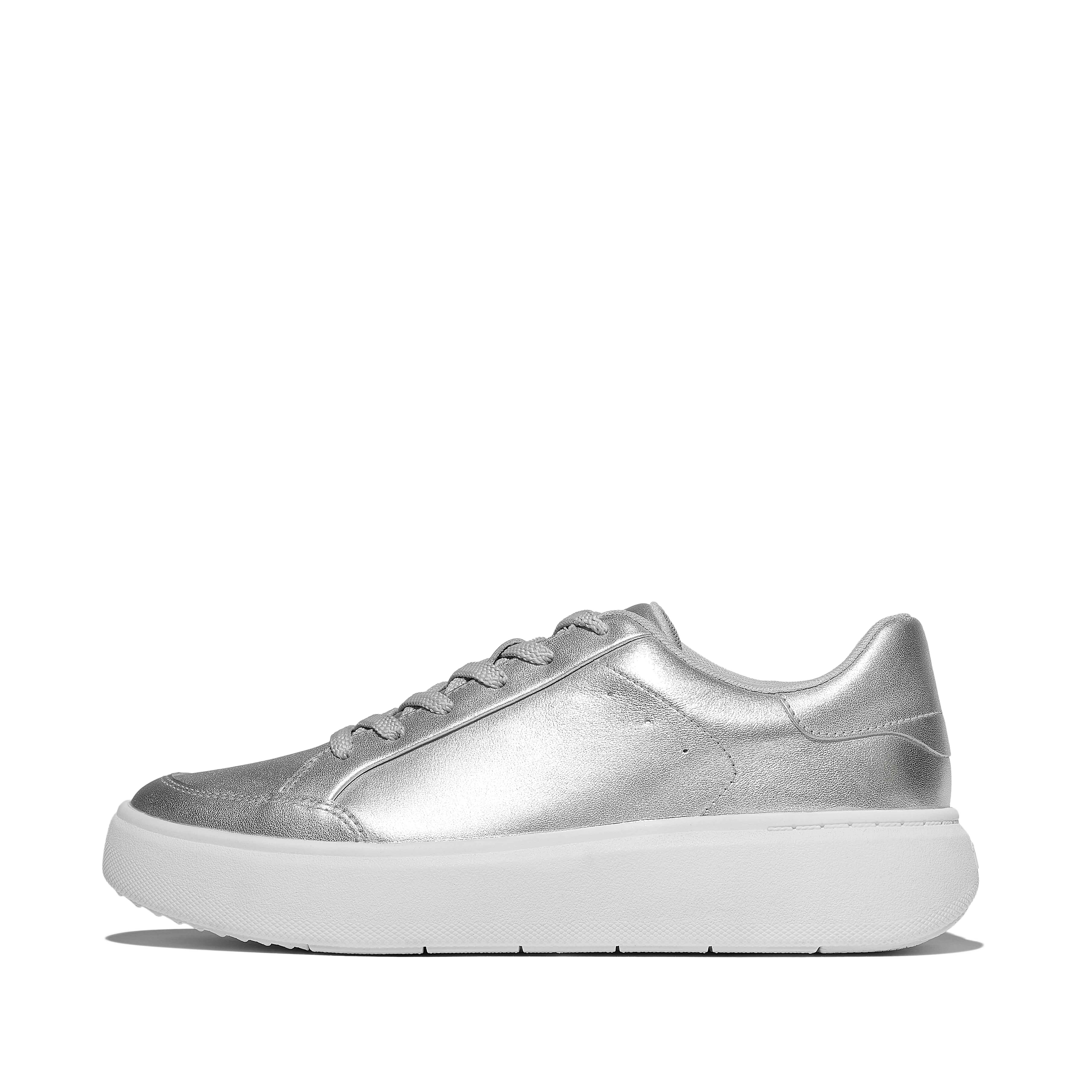 Women RTG Metallic-Leather Trainers Leather/Pu
