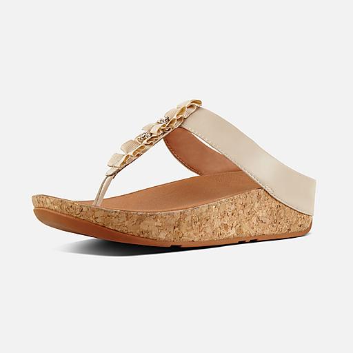 Women s RUFFLE Leather Toe Thongs FitFlop CA
