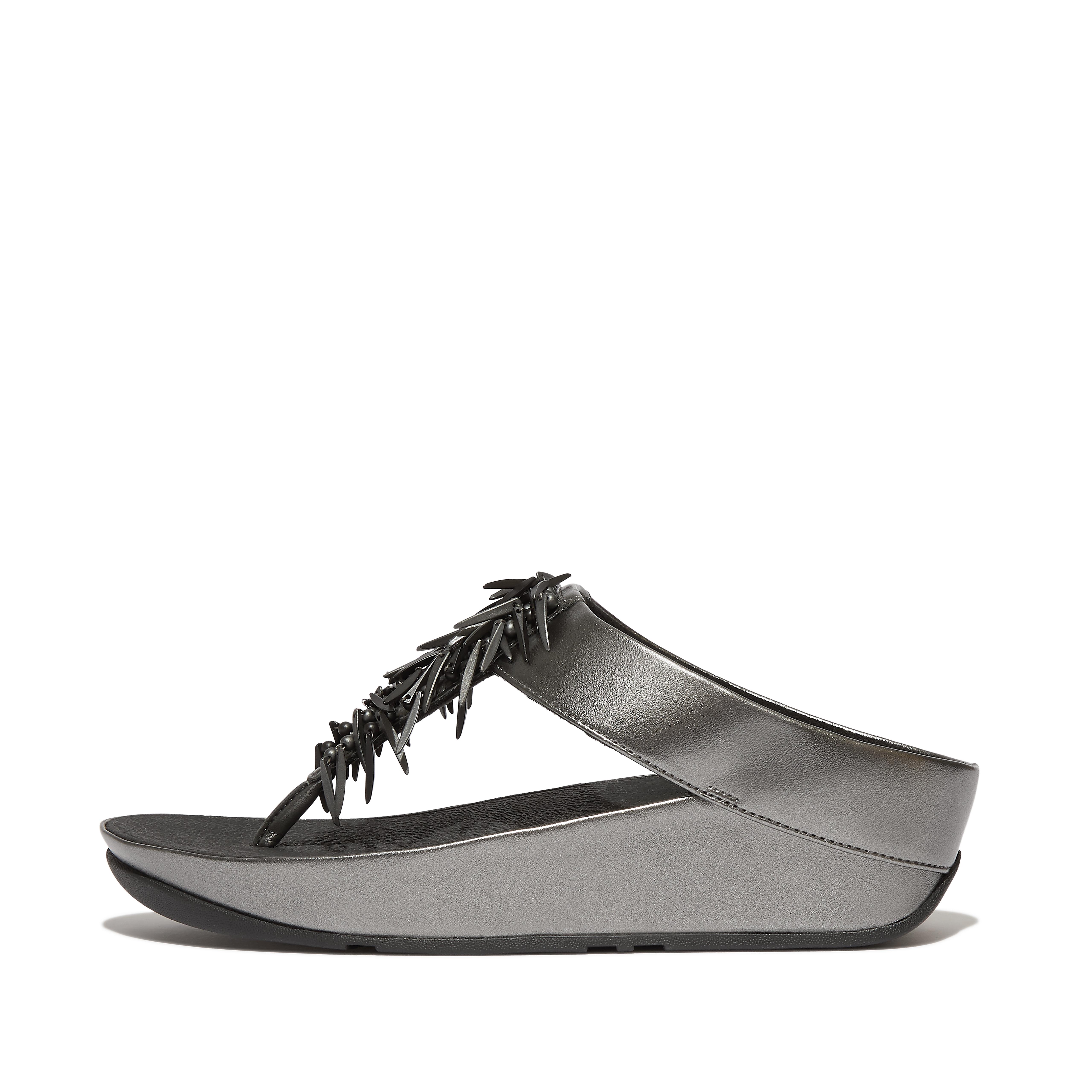 Women's Rumba Beaded Leather Toe-Posts | FitFlop US