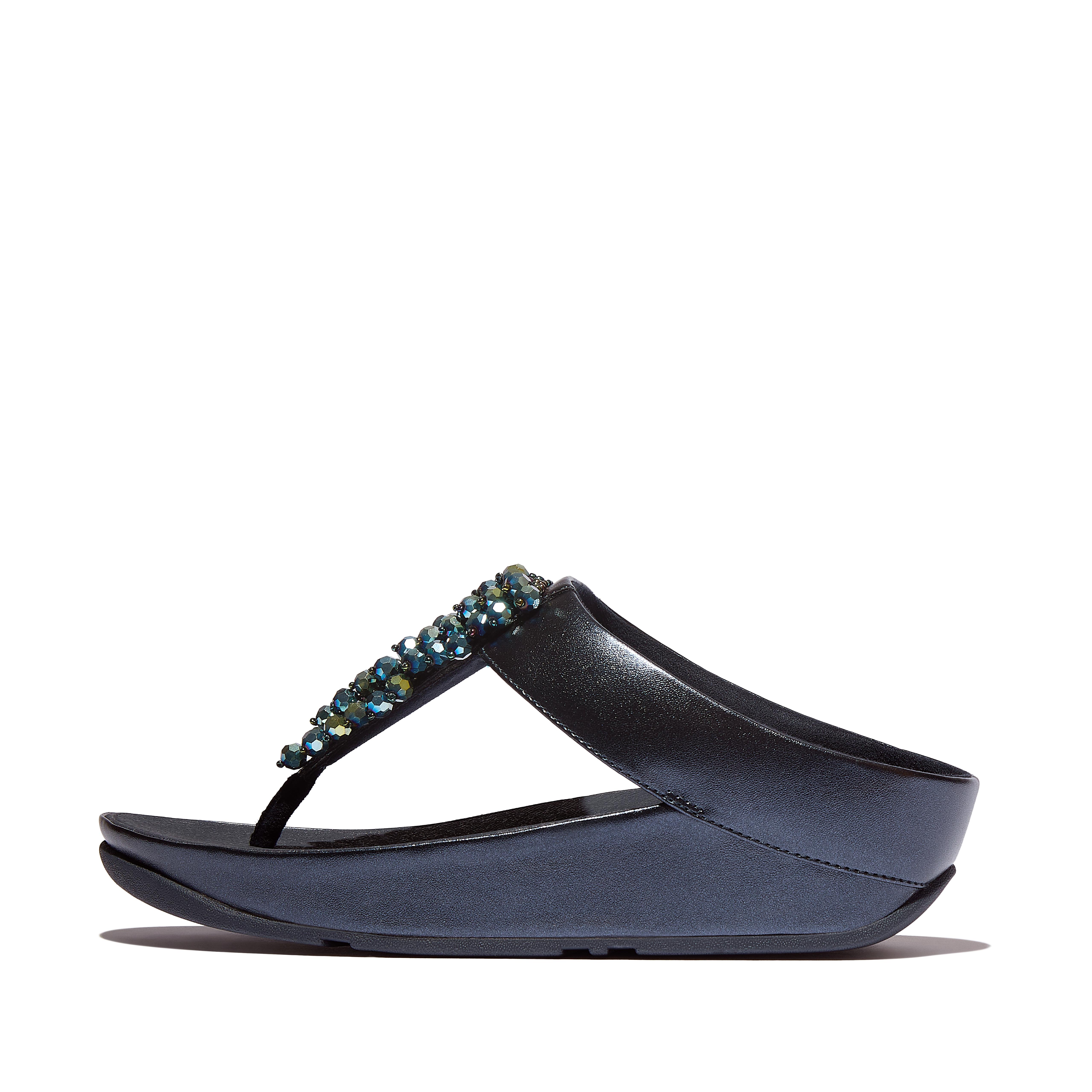 RUMBA Metallic Beaded Toe-Post Sandals