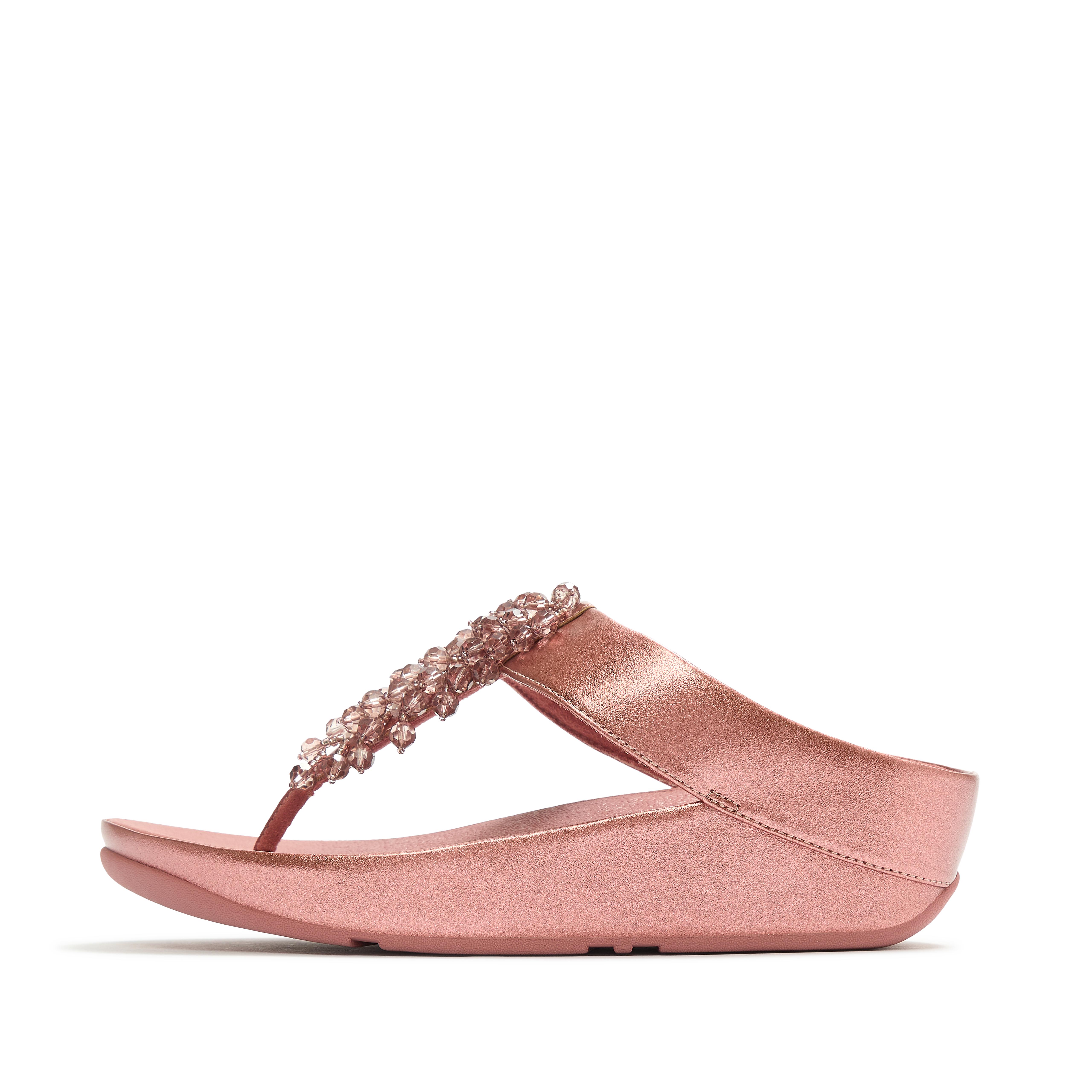 靴 FitFlop TOE POST Nude Rose Mix US 07 Women's Rumba Iridescent Other Toe-Posts | FitFlop US