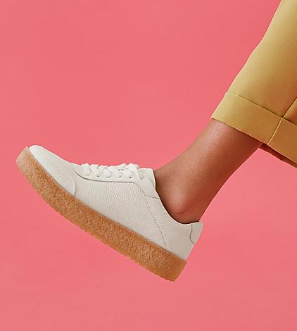 RALLY  Tumbled-Leather Crepe Trainers