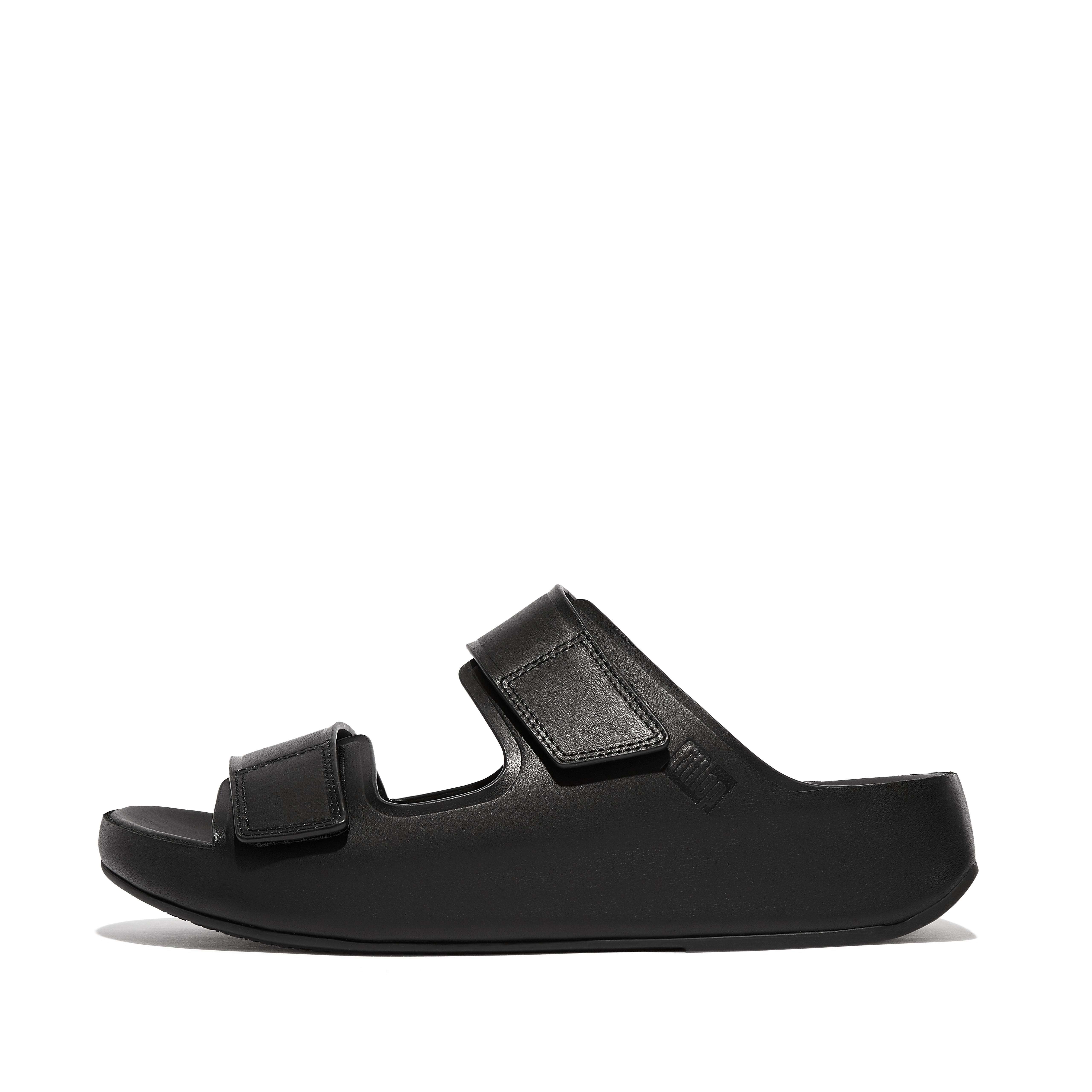 SAMEL Mens Adjustable Leather Slides, Outlet