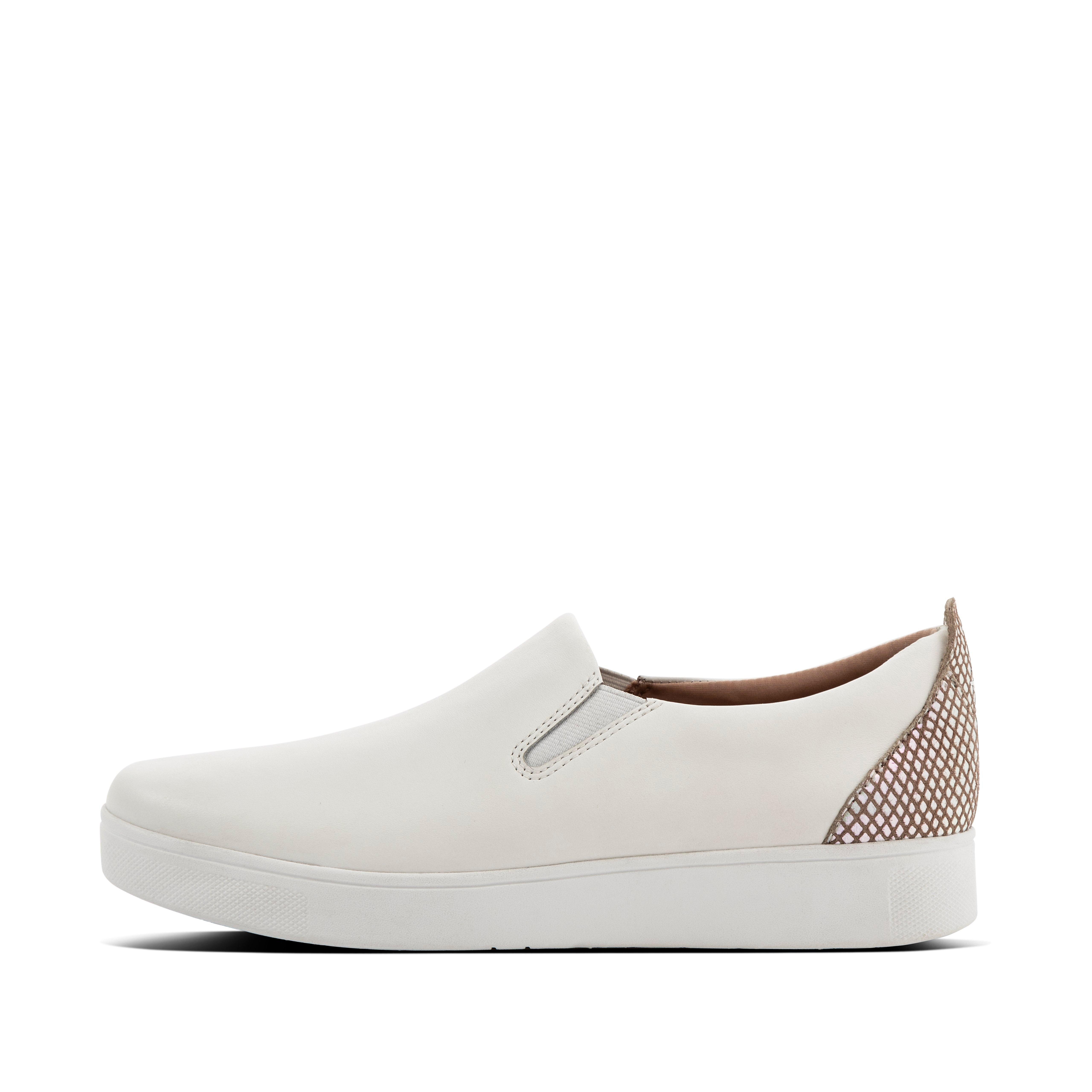 leather slip on trainers womens