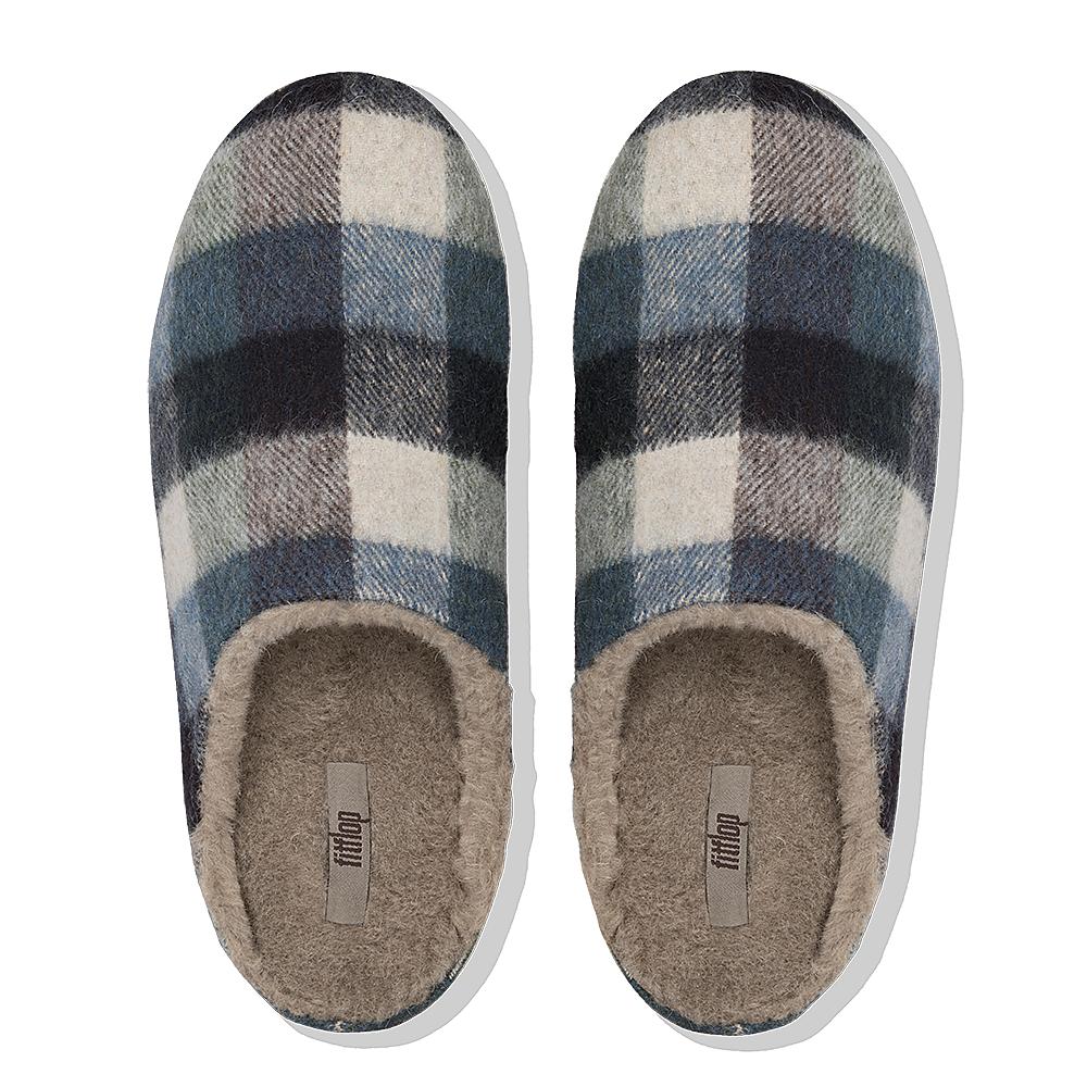 mens checked slippers