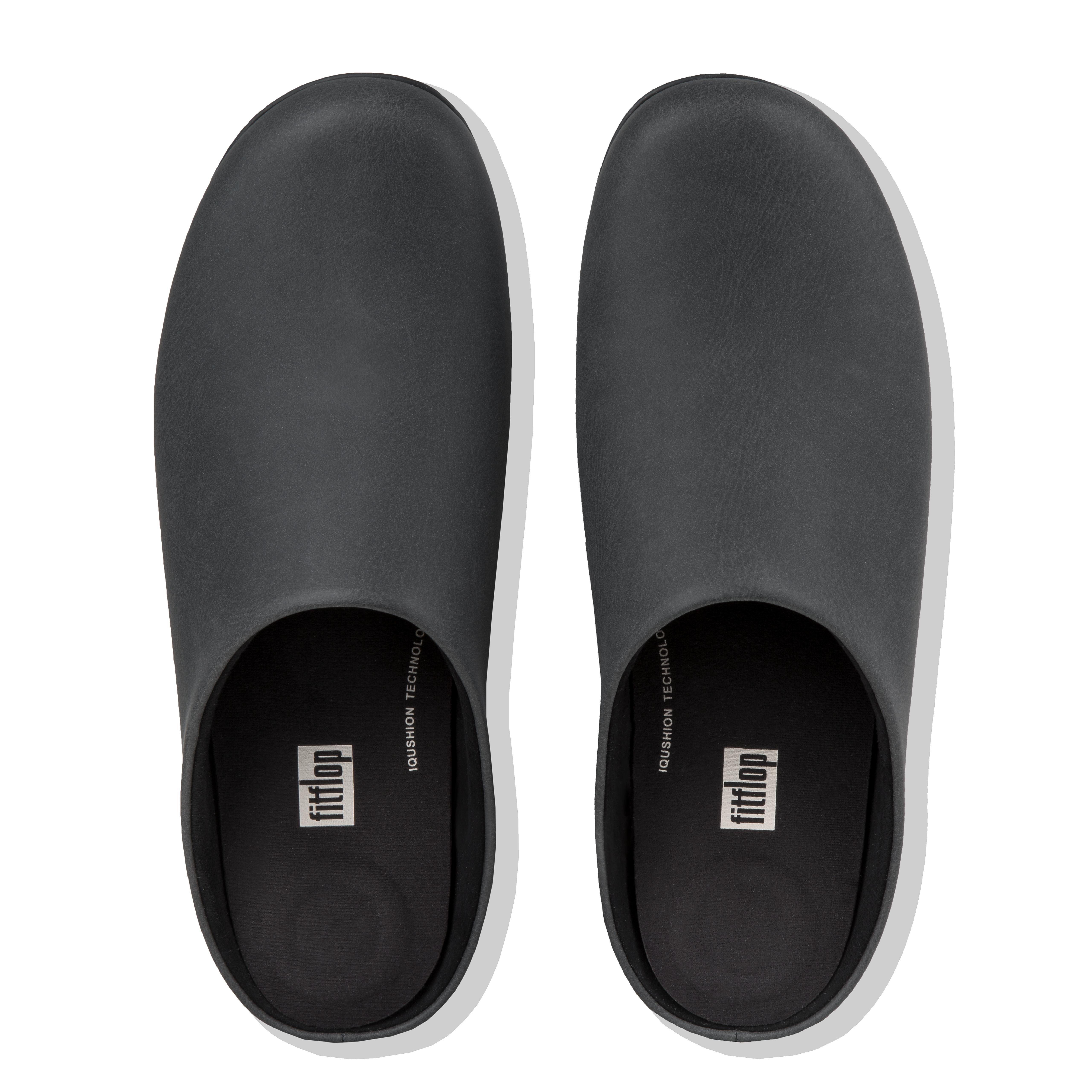 mens leather mule slippers