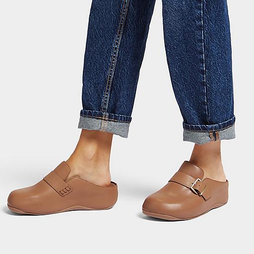 Women's Shuv Buckle Strap Leather Clogs | FitFlop CA