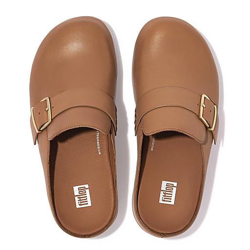 Women's Shuv Buckle Strap Leather Clogs | FitFlop CA