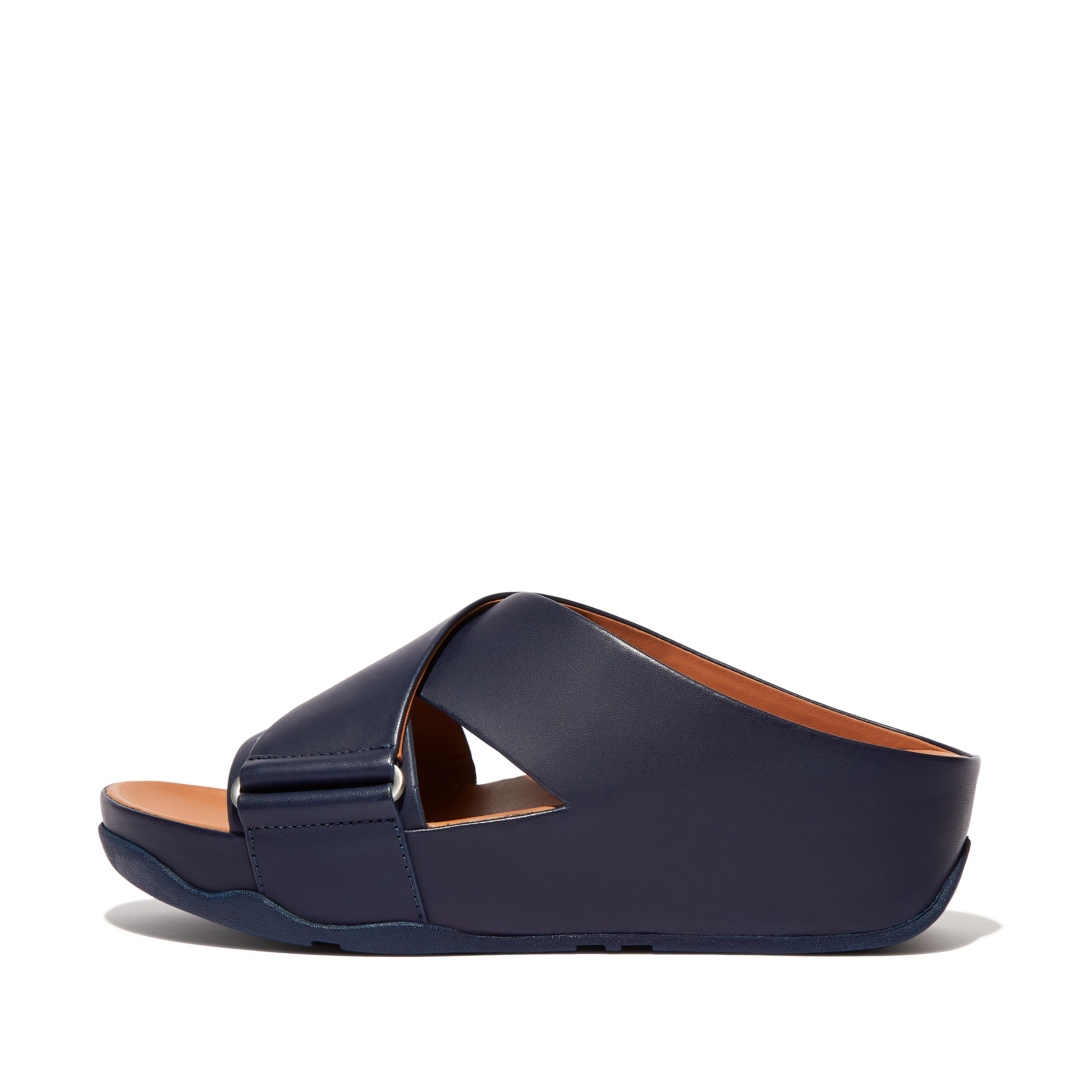 Women's Shuv Leather Cross Slides | FitFlop US