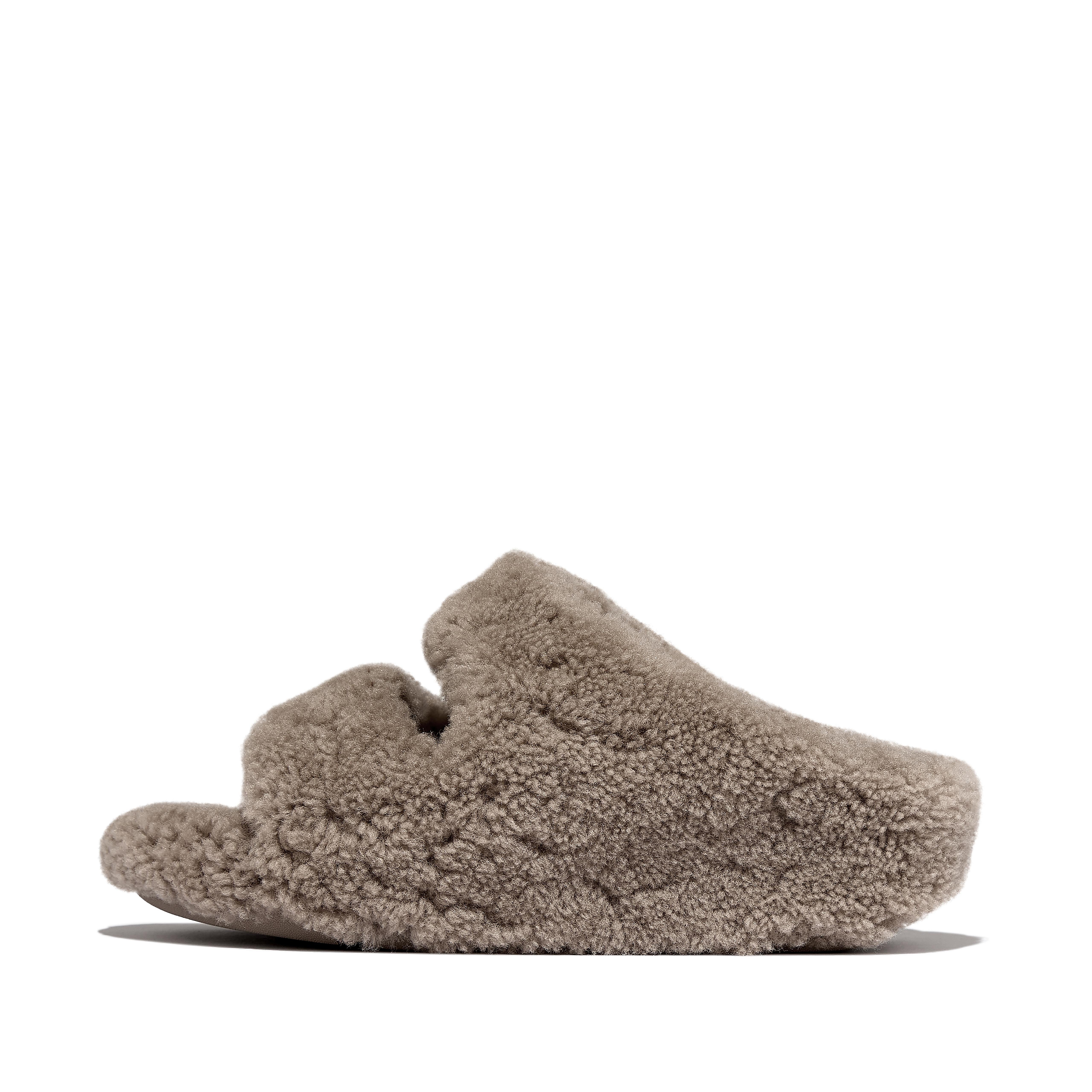 SHUV Curly-Shearling Two-Bar Slides