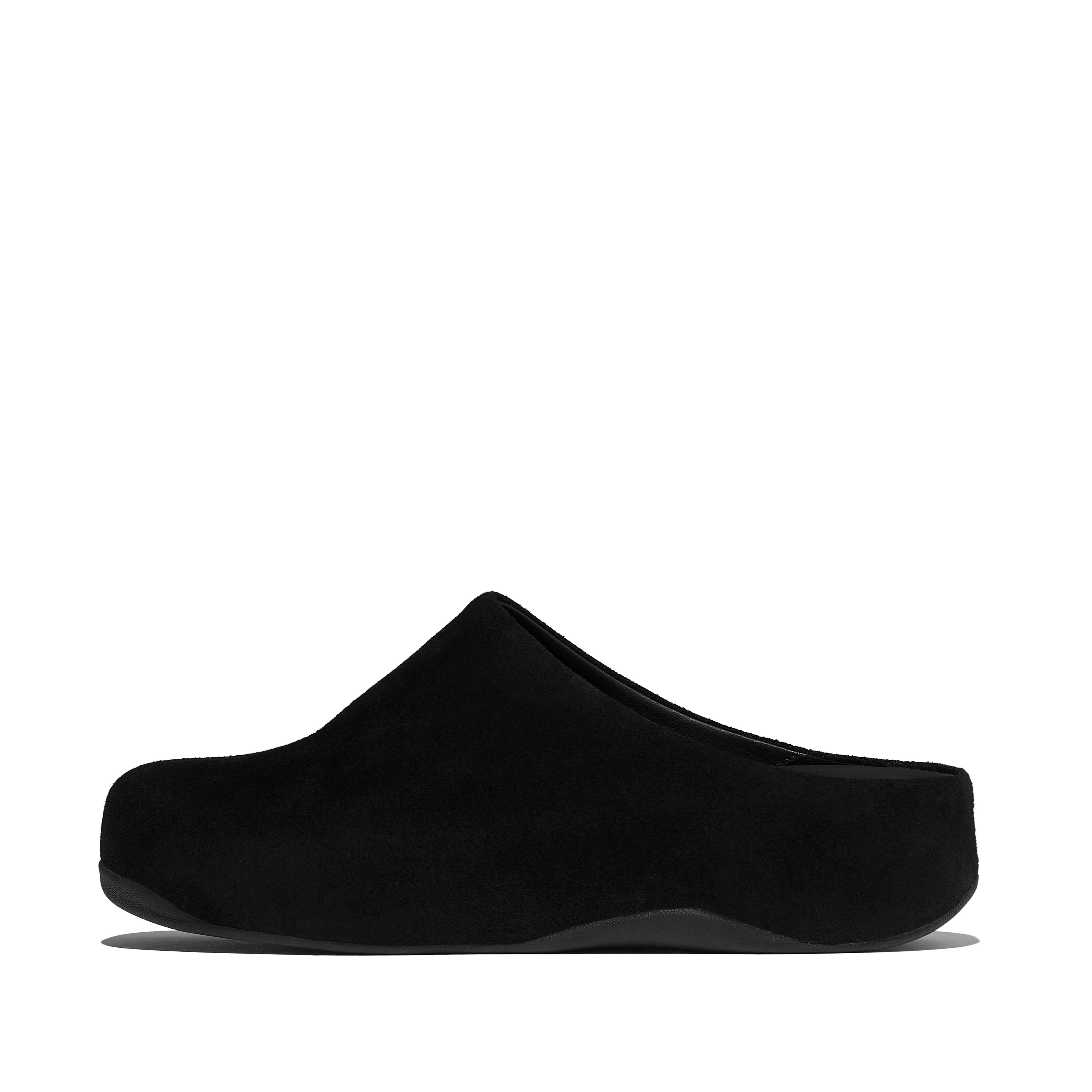 FitFlop SHUV Suede Clogs, Full Price, Black, Size: US 10