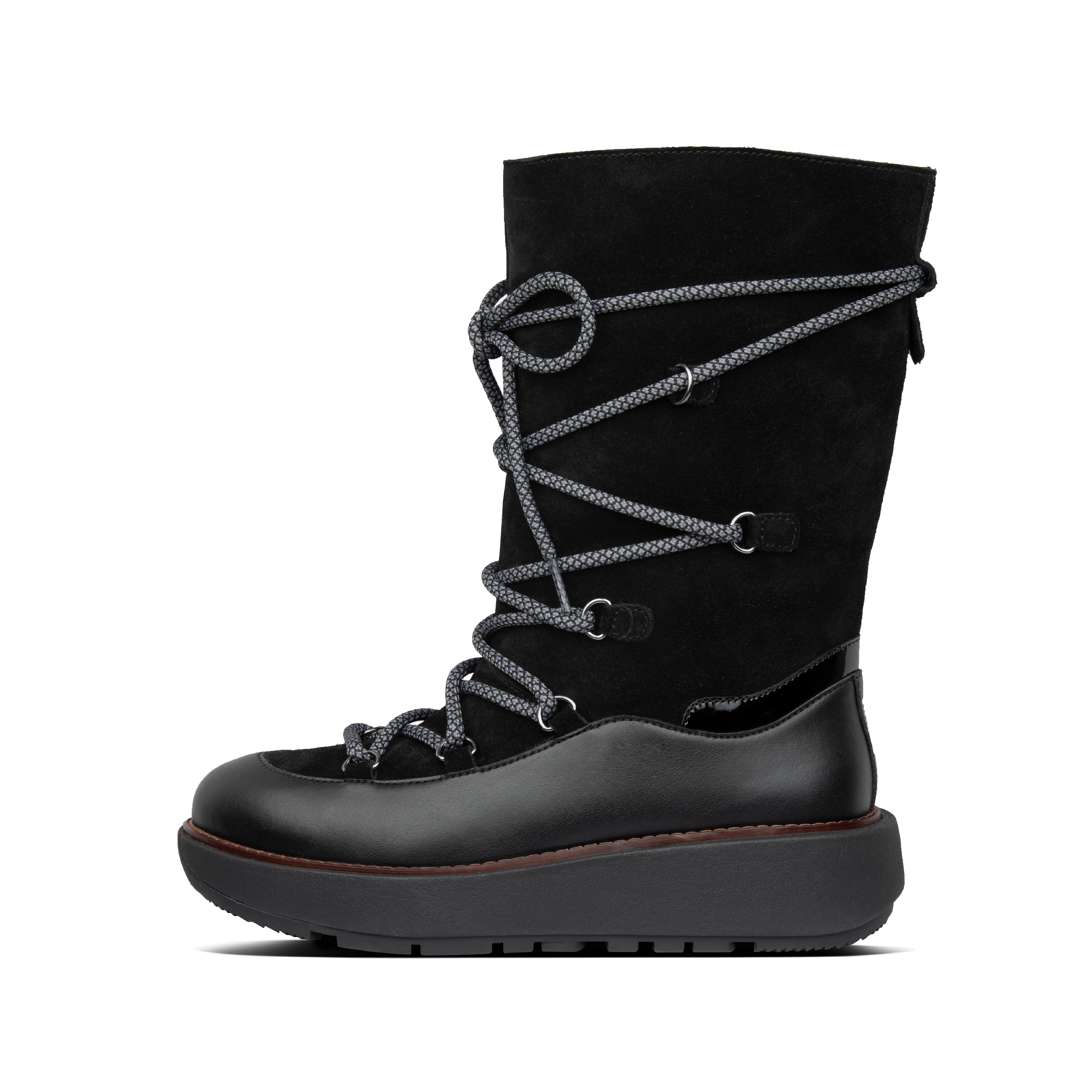 suede calf length boots