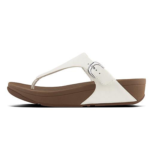 FitFlop LULU Leather Toe-Thong Sandal - Urban White