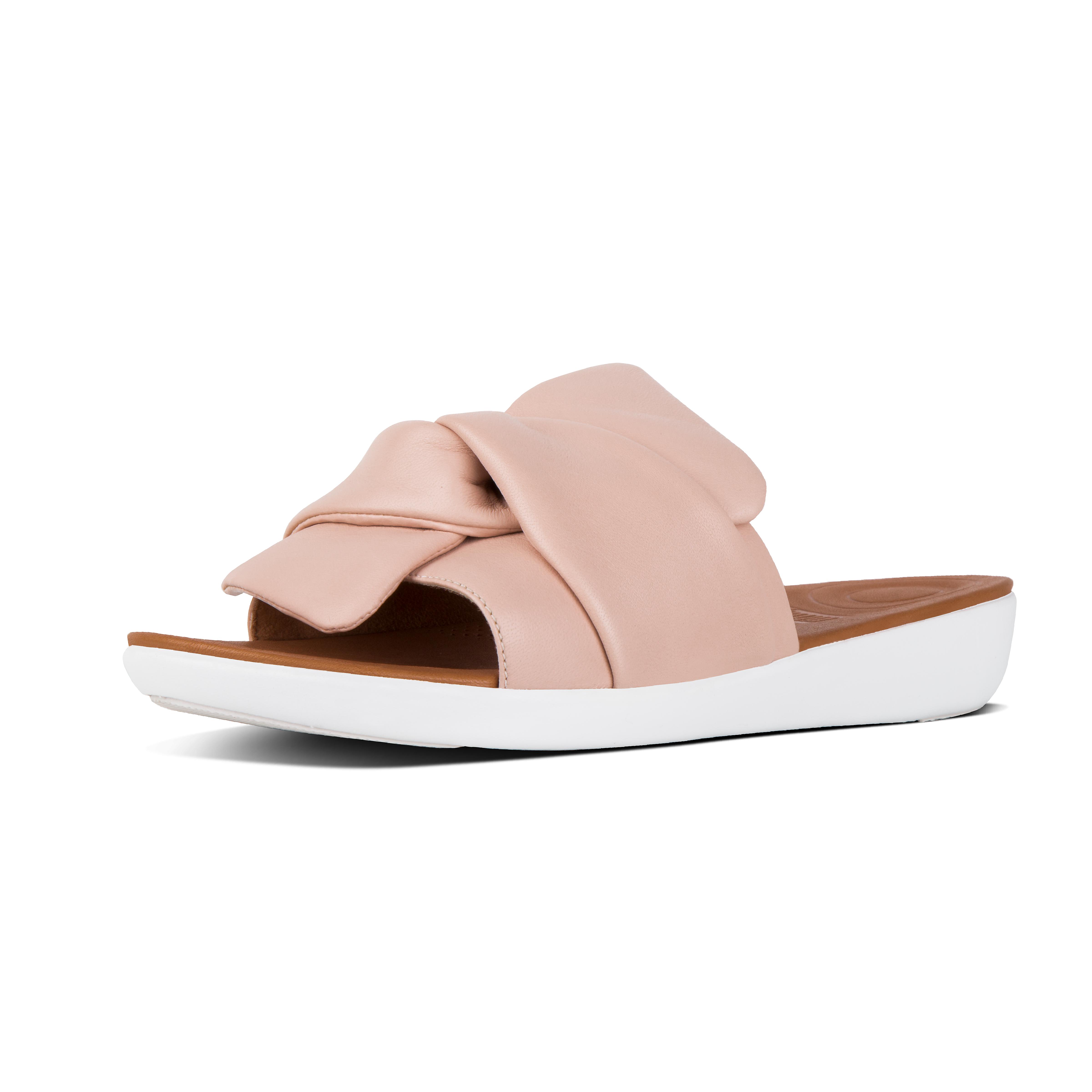 Women s SOLA Leather Slides FitFlop US