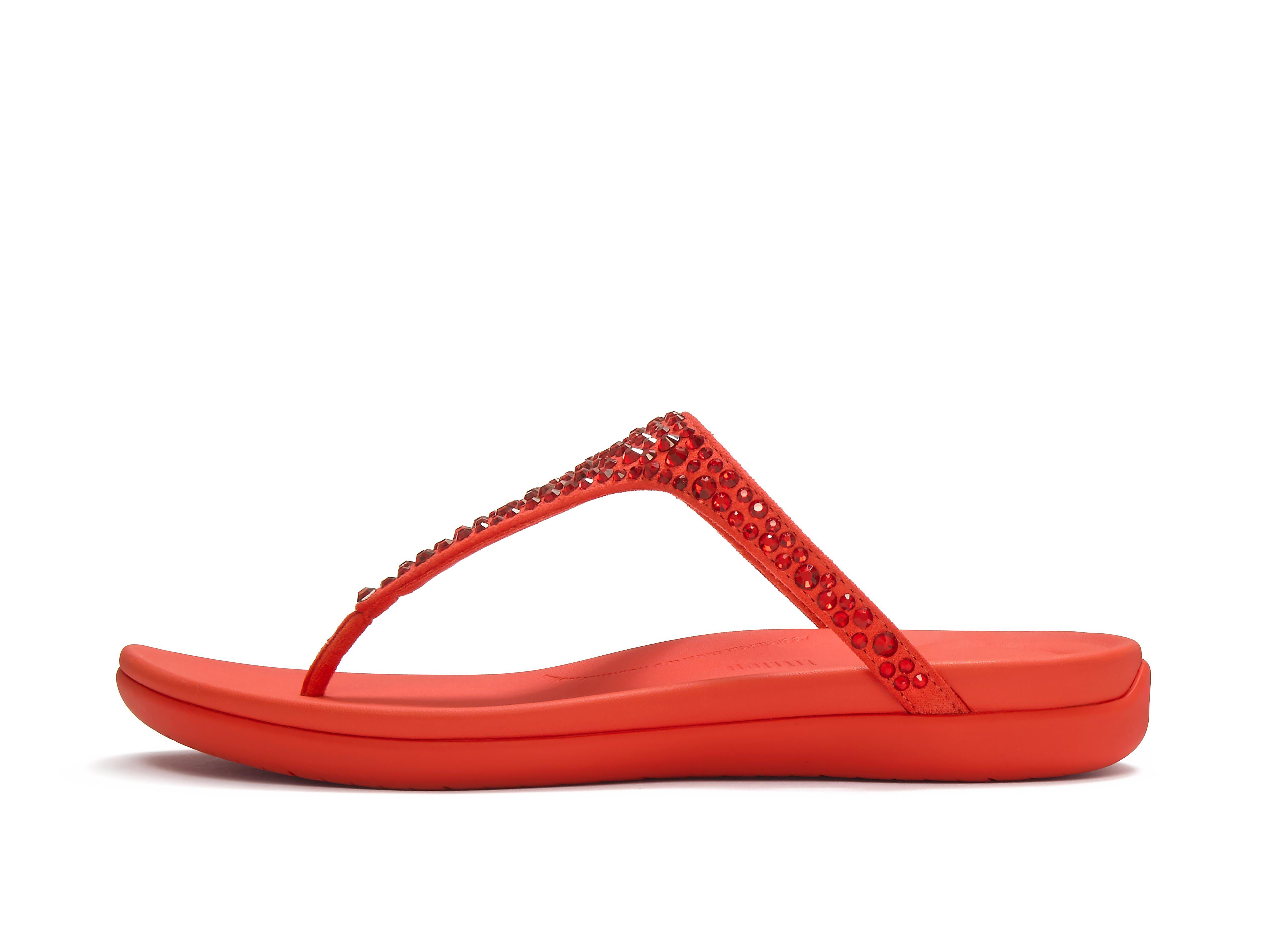 LULU Buckle Suede Toe-Post Sandals