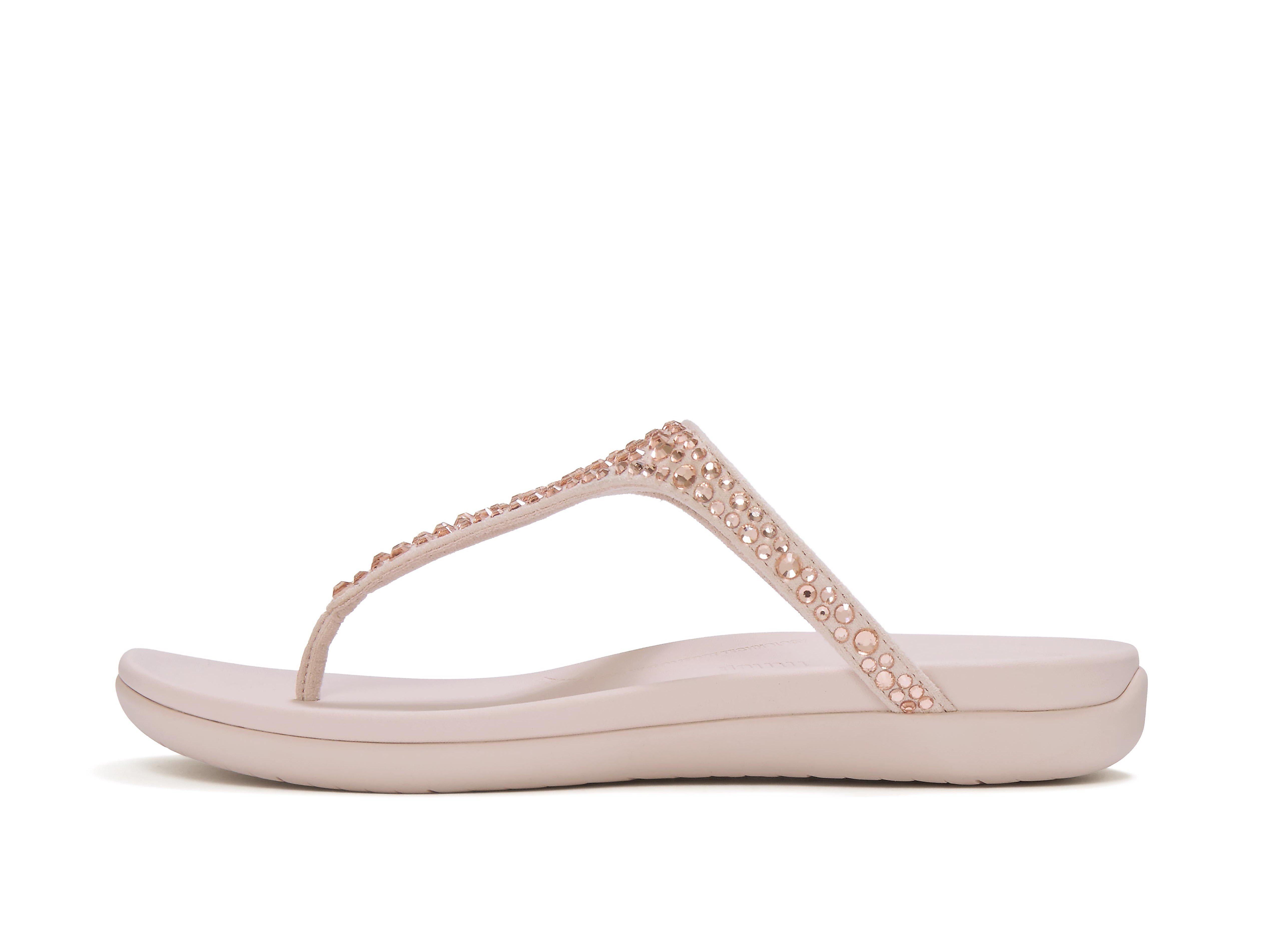 SOLAY Mixed-Crystal Toe-Post Sandals