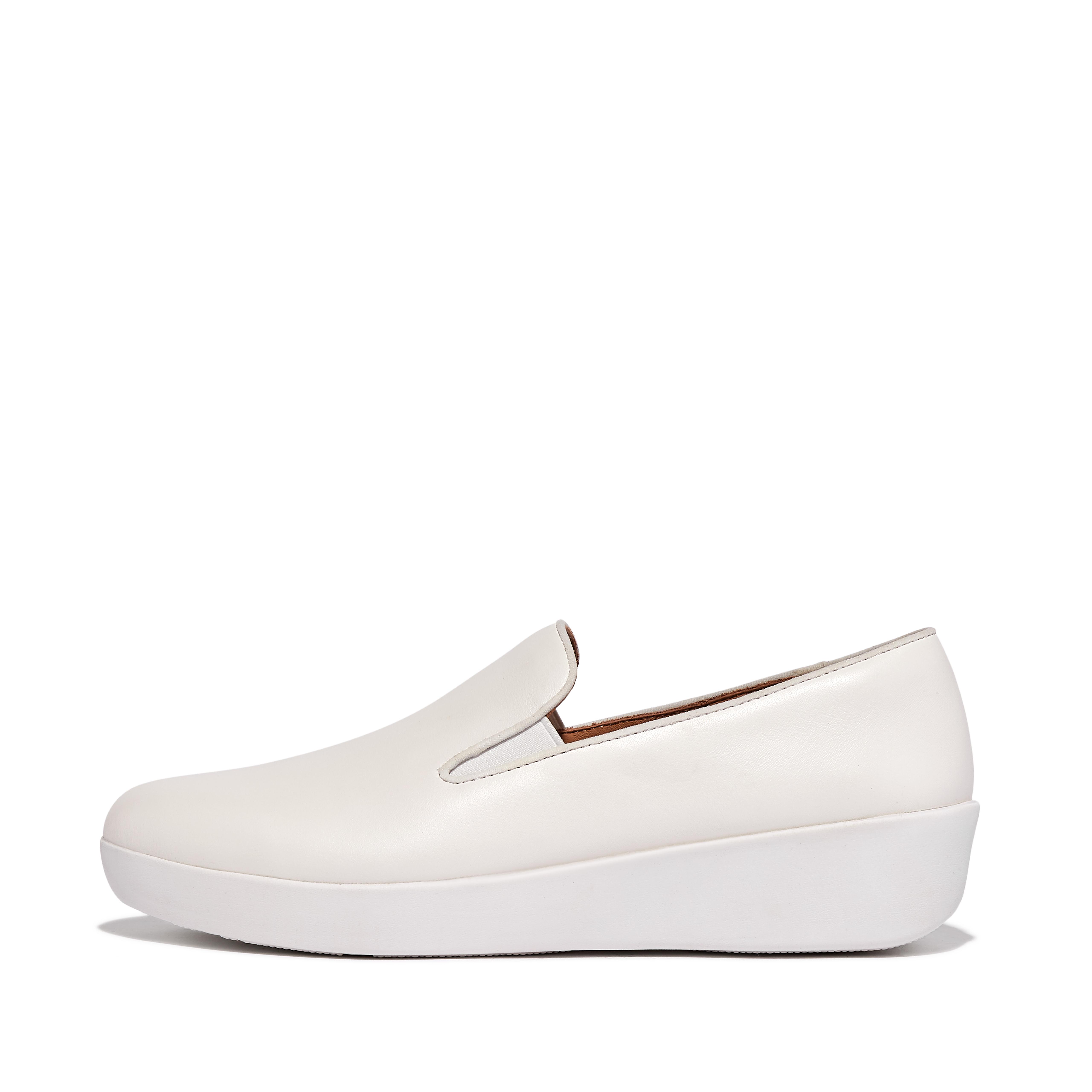 핏플랍 슬립온 스니커즈 Fitflop Leather Loafers,Urban White