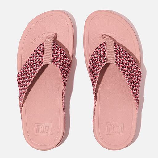 Fitflop Women s SURFA Multi Tone Webbing Toe Post Sandals Soft Blush Multi Size CA 8 Webbing Polyester