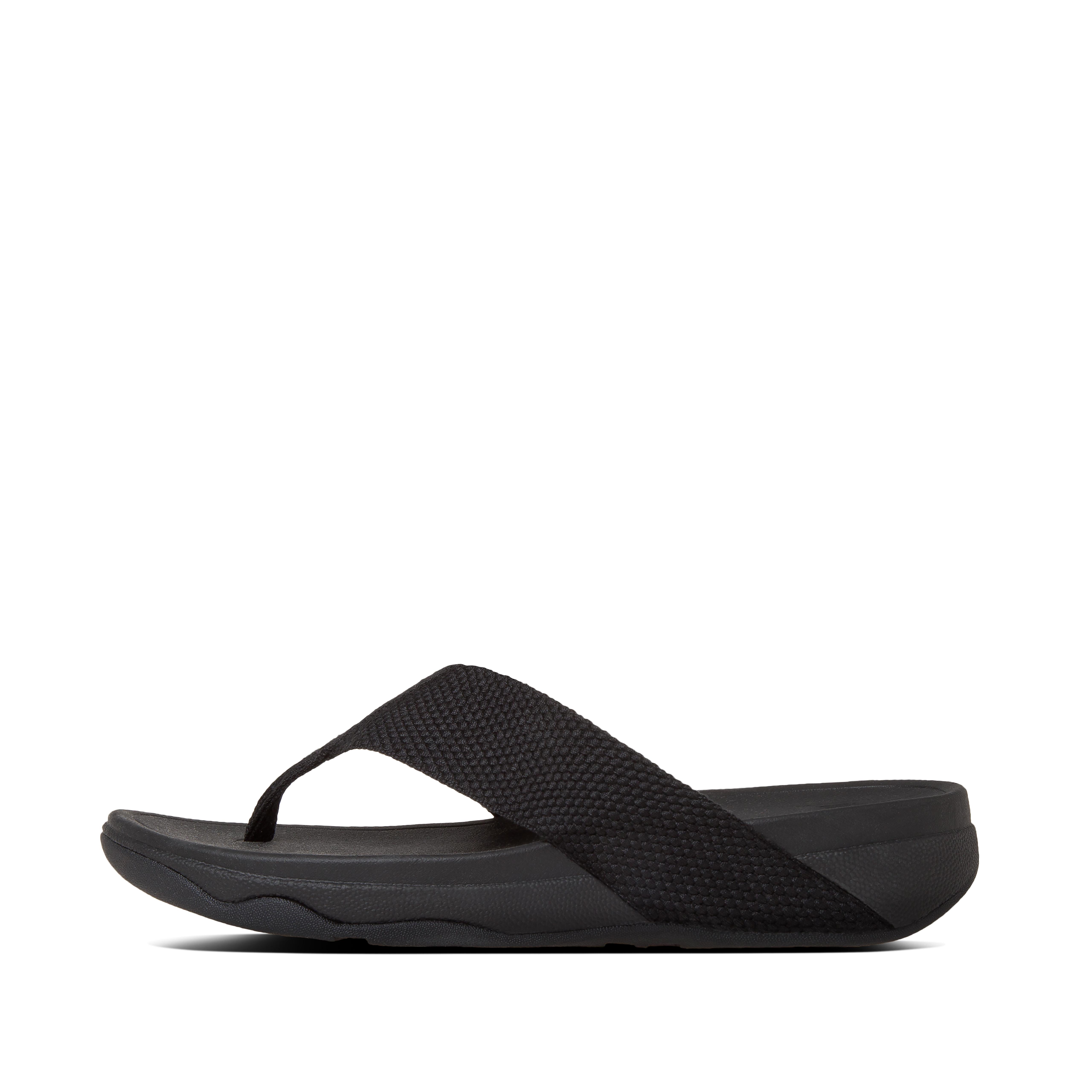 핏플랍 샌들 FitFlop SURFA Toe-Post Sandals Wide Fit,Black