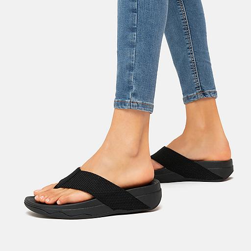 FitFlop Surfa Textile Toe-Post in Pink Salt