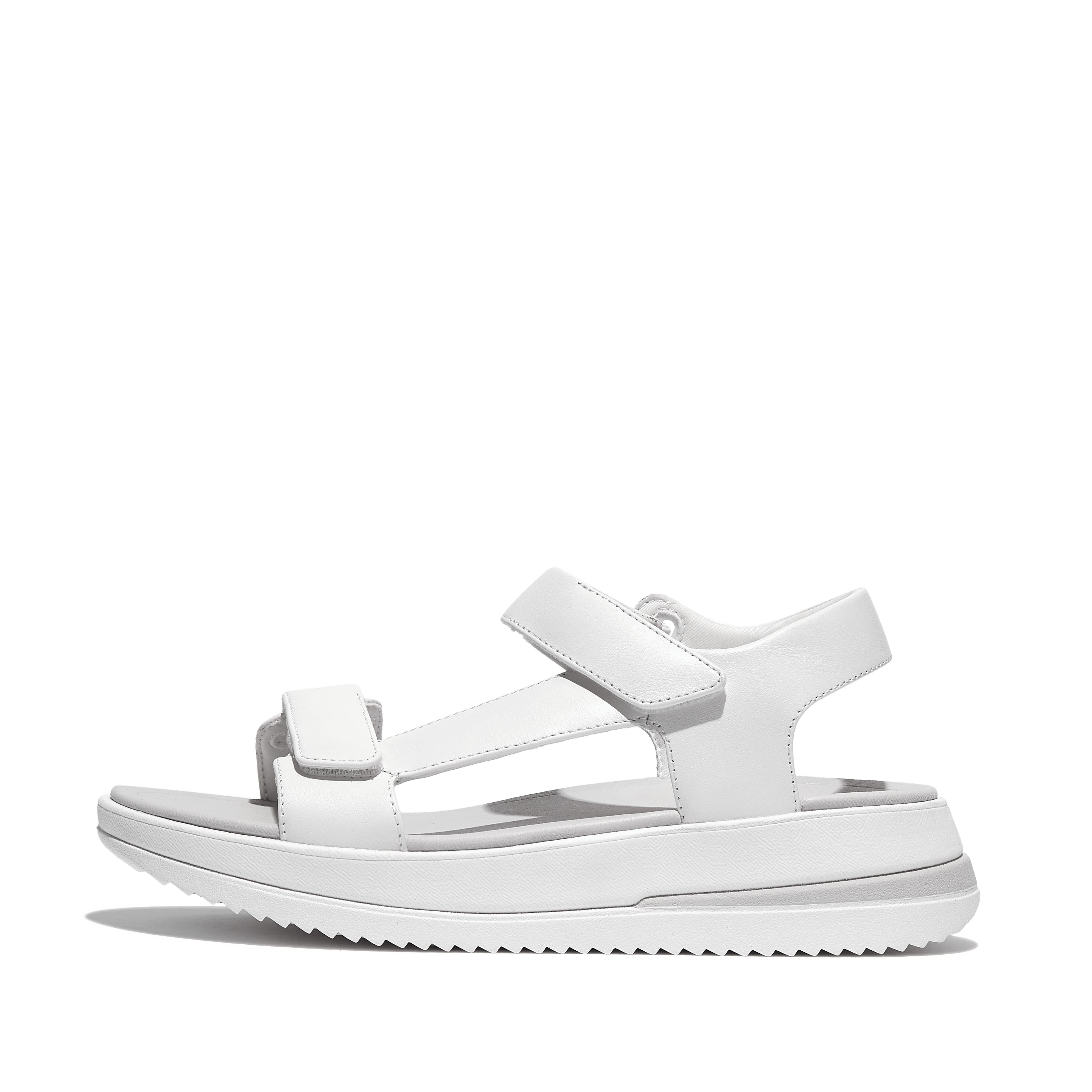 Fitflop Adjustable Leather Back-Strap Sandals,Urban White