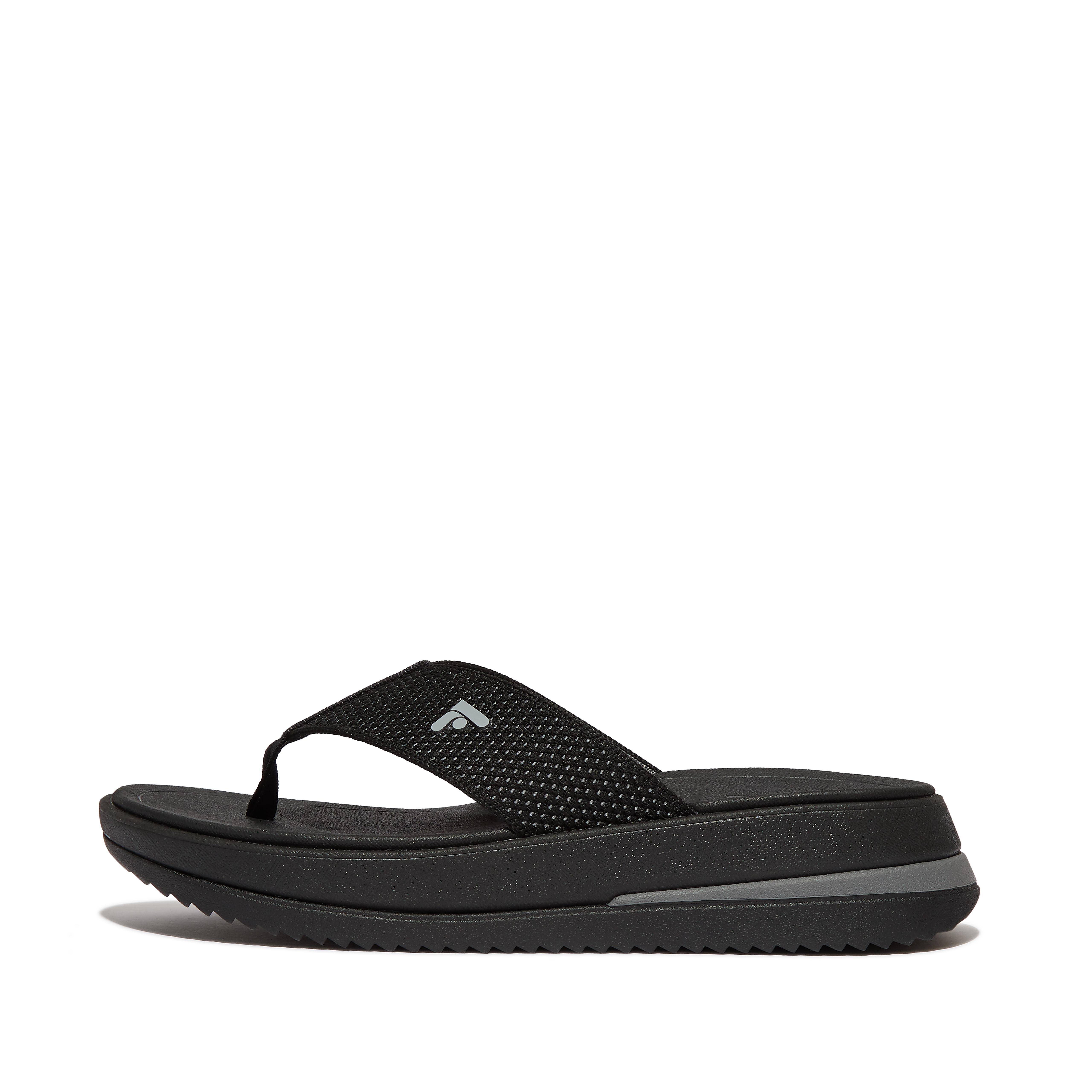 Fitflop Two-Tone Sports-Webbing Toe-Post Sandals,Black