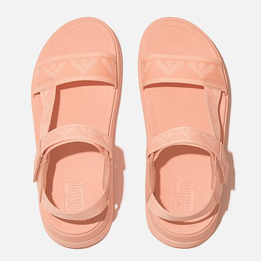 Fitflop Women s SURFF Webbing Back Strap Sandals Blushy Size CA 9 Webbing PolyesterLeather