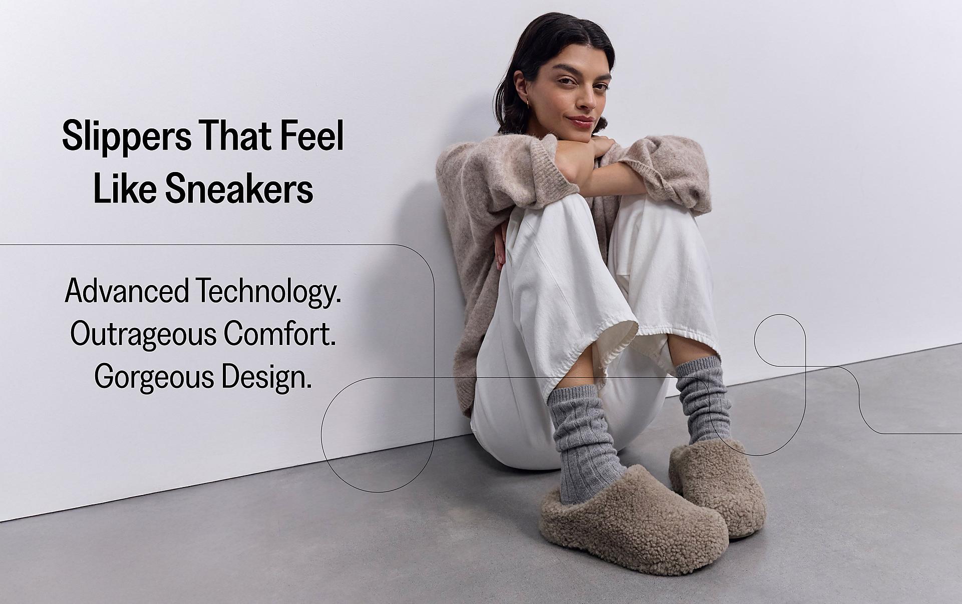 SHUV Curly-Shearling Two-Bar Slides