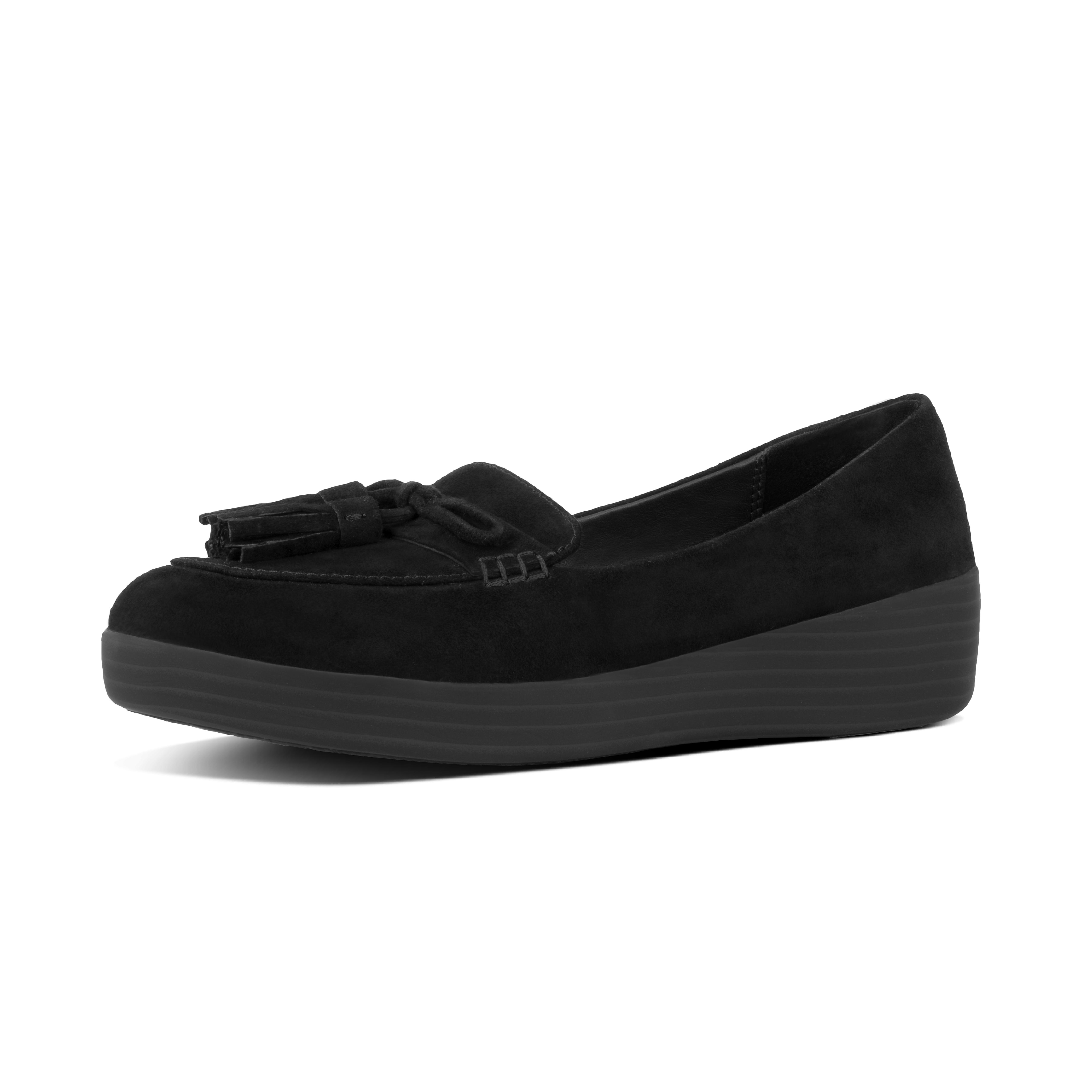 black suede loafers womens