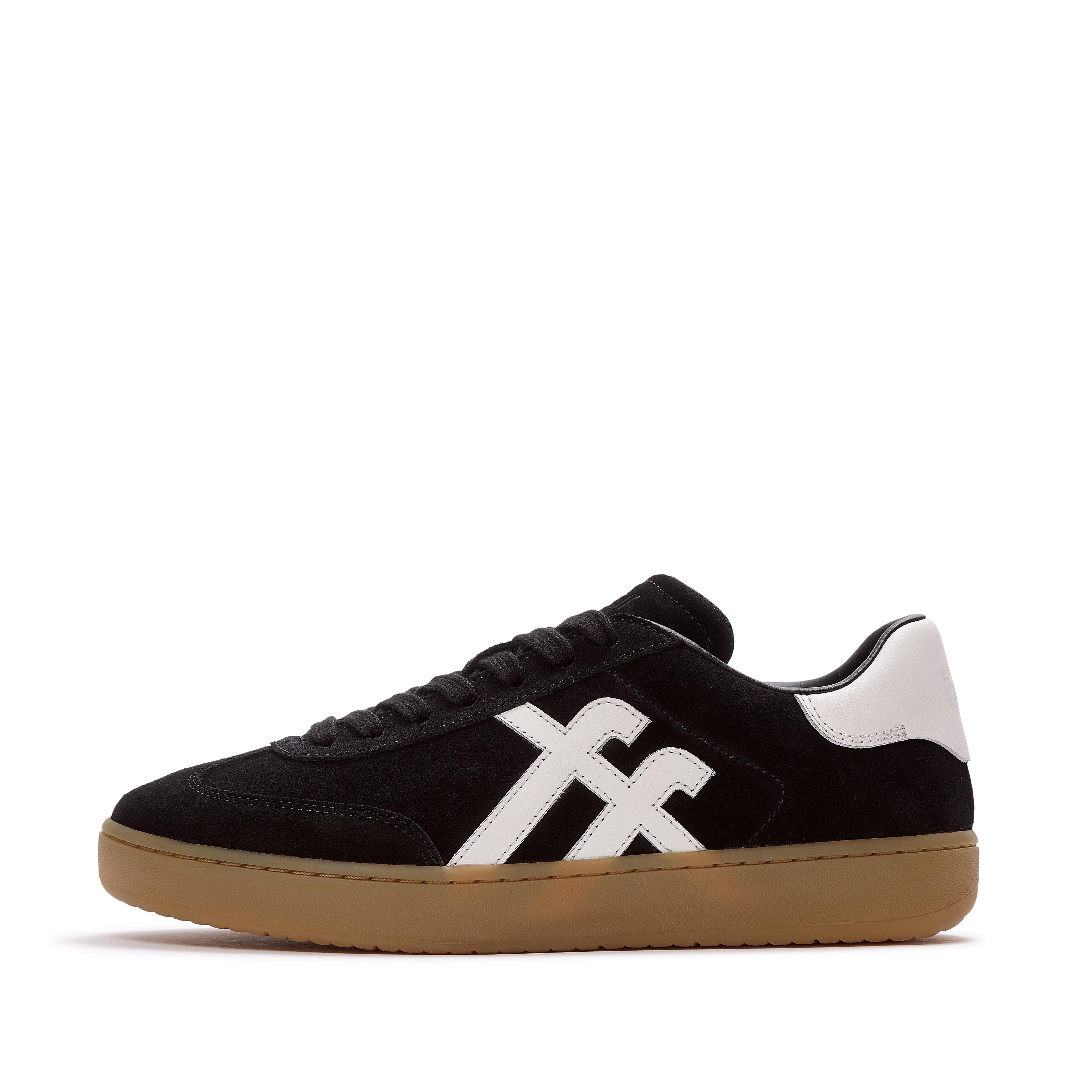 FitFlop THE DASH T-Toe Suede Sneakers Suede/Leather, Full Price, Black/Urban White, Size: US 7