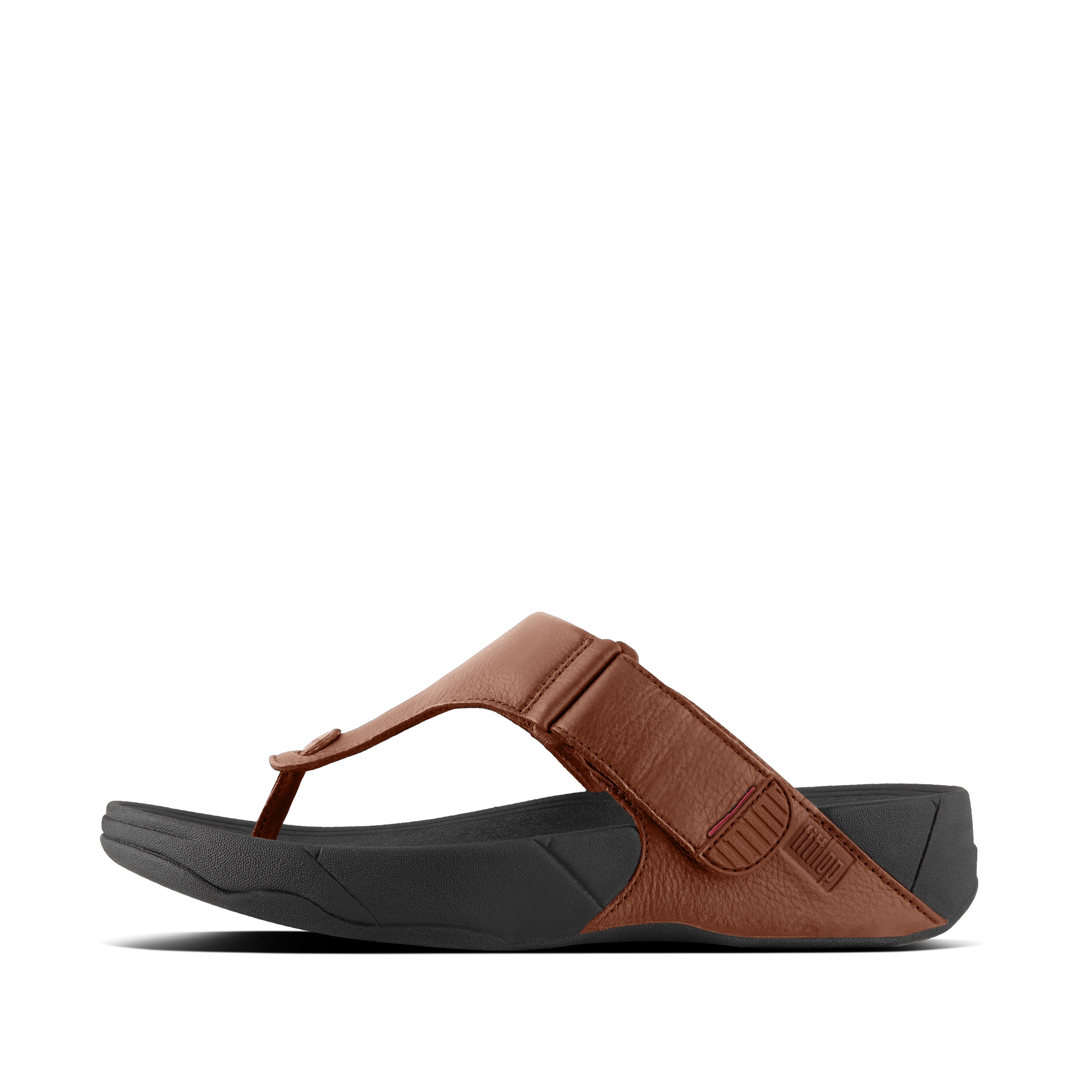 핏플랍 쪼리 FitFlop TRAKK II Mens Leather Flip-Flops,Dark Tan